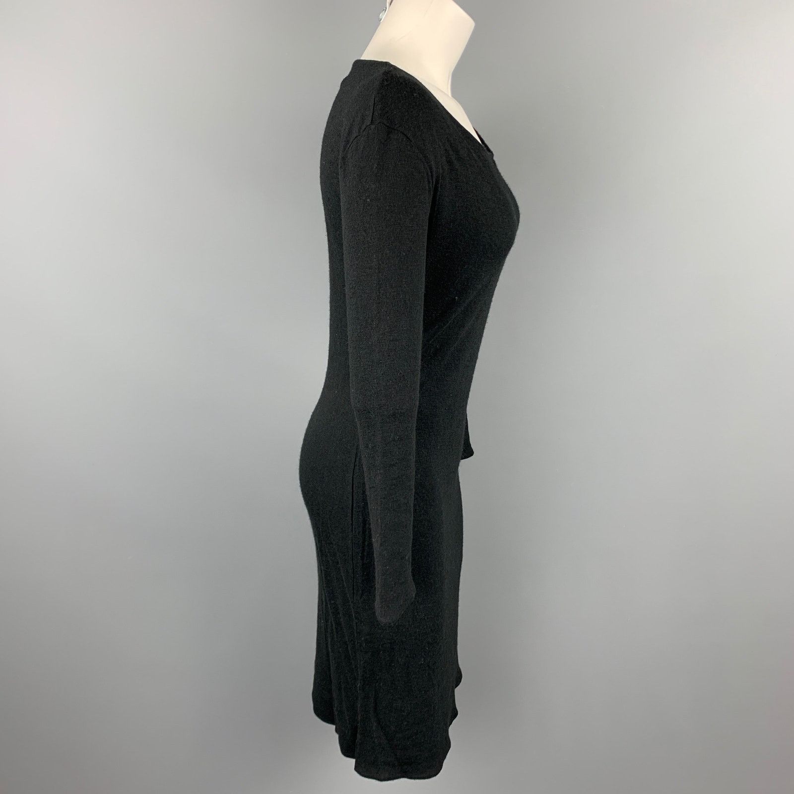 Maison Margiela Size S Black Viscose / Wool Sweater Dress Size S / US 4 / IT 40 - 2 Thumbnail