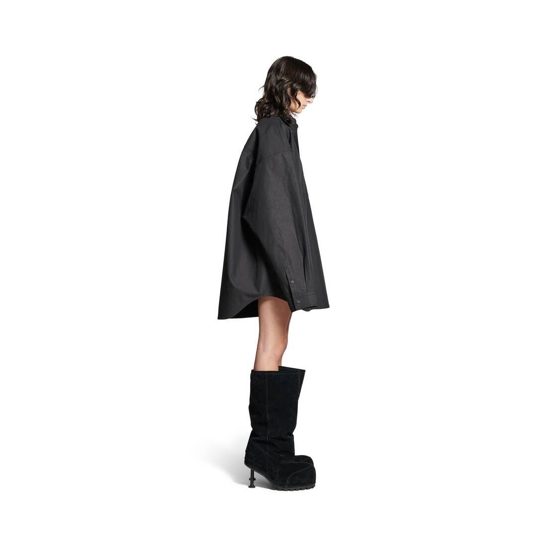 Balenciaga o1s1wg110126 Outerwear Shirt Large Fit in Black Size XS / US 0-2 / IT 36-38 - 3 Thumbnail