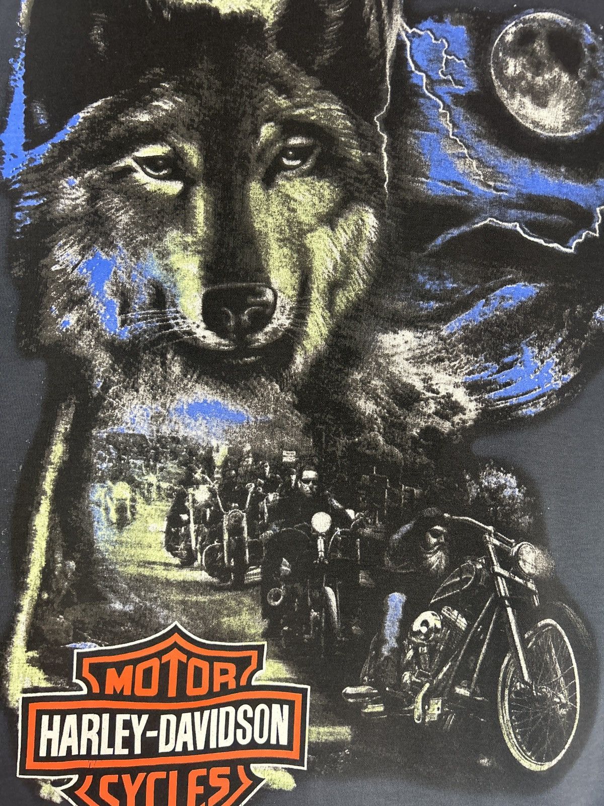 Harley Davidson Harley Davidson Motorcycle’s Wolf Moon Night Ride Y2K Tee Size US M / EU 48-50 / 2 - 2 Thumbnail