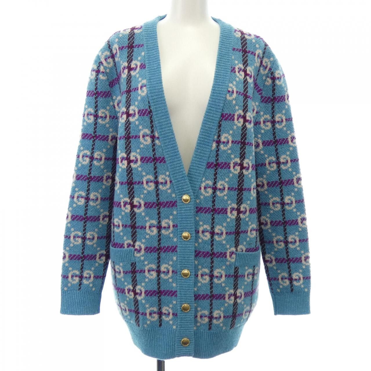 Gucci Gucci Gucci Wool Cardigan Textile Tops 731585XKC1H DUTY FREE for USA Size ONE SIZE - 1 Thumbnail
