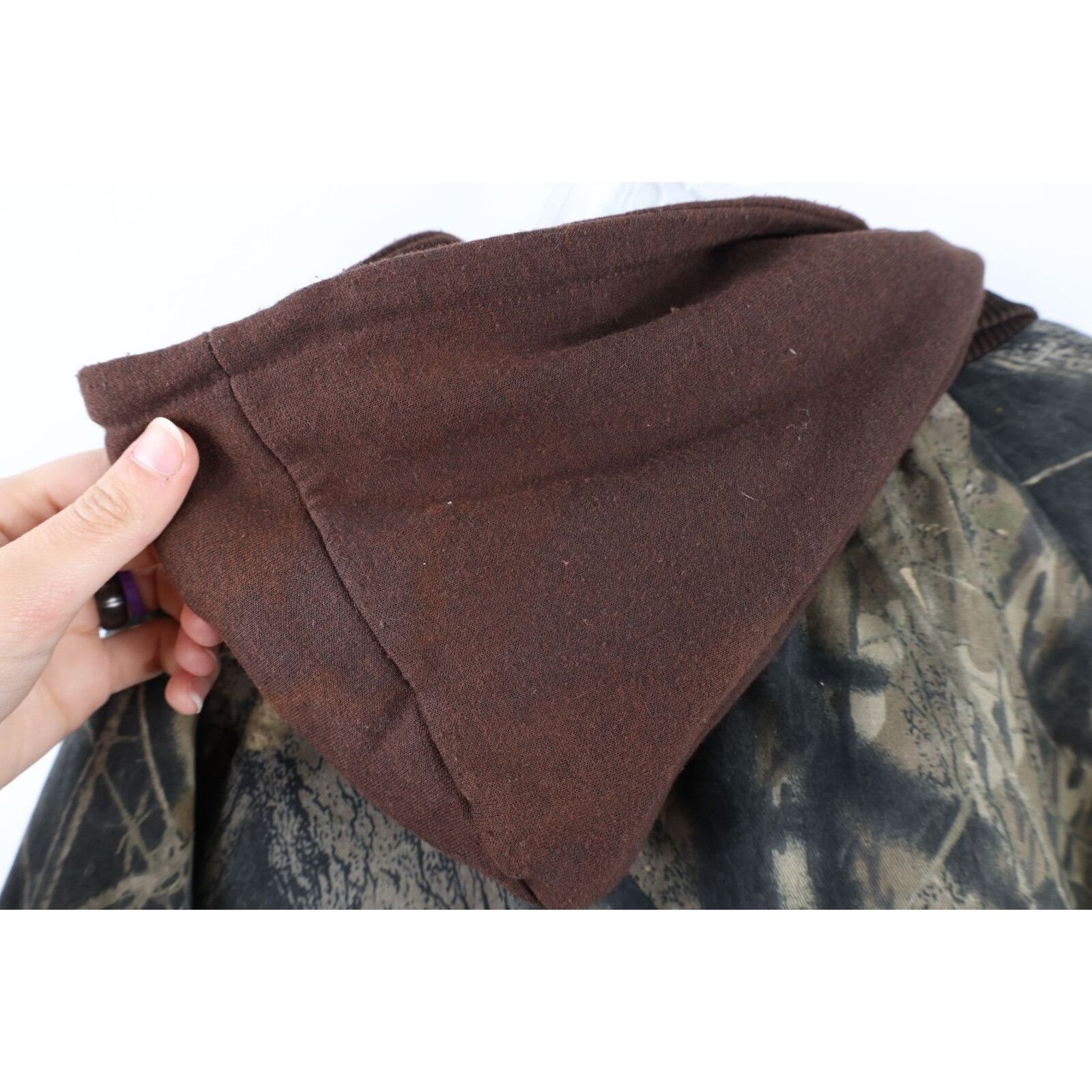 Cabelas × Vintage Vintage Cabelas Mens Size Small Quilt Lined Hooded Mossy Oak Size US S / EU 44-46 / 1 - 9 Thumbnail