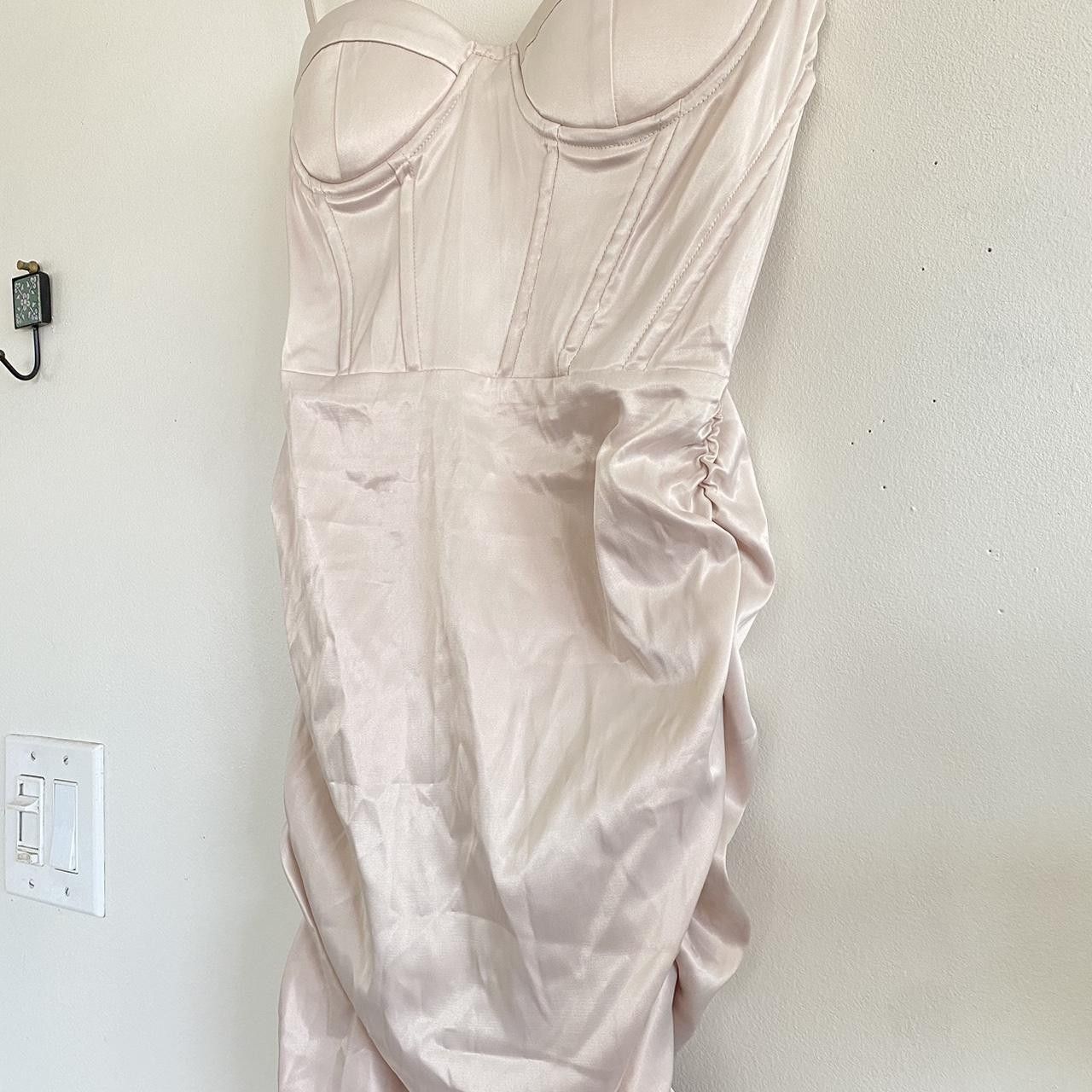 Vintage VINTAGE CREAM BODYCON DRESS SIZE SMALL PARTY STRETCH Size S / US 4 / IT 40 - 3 Thumbnail