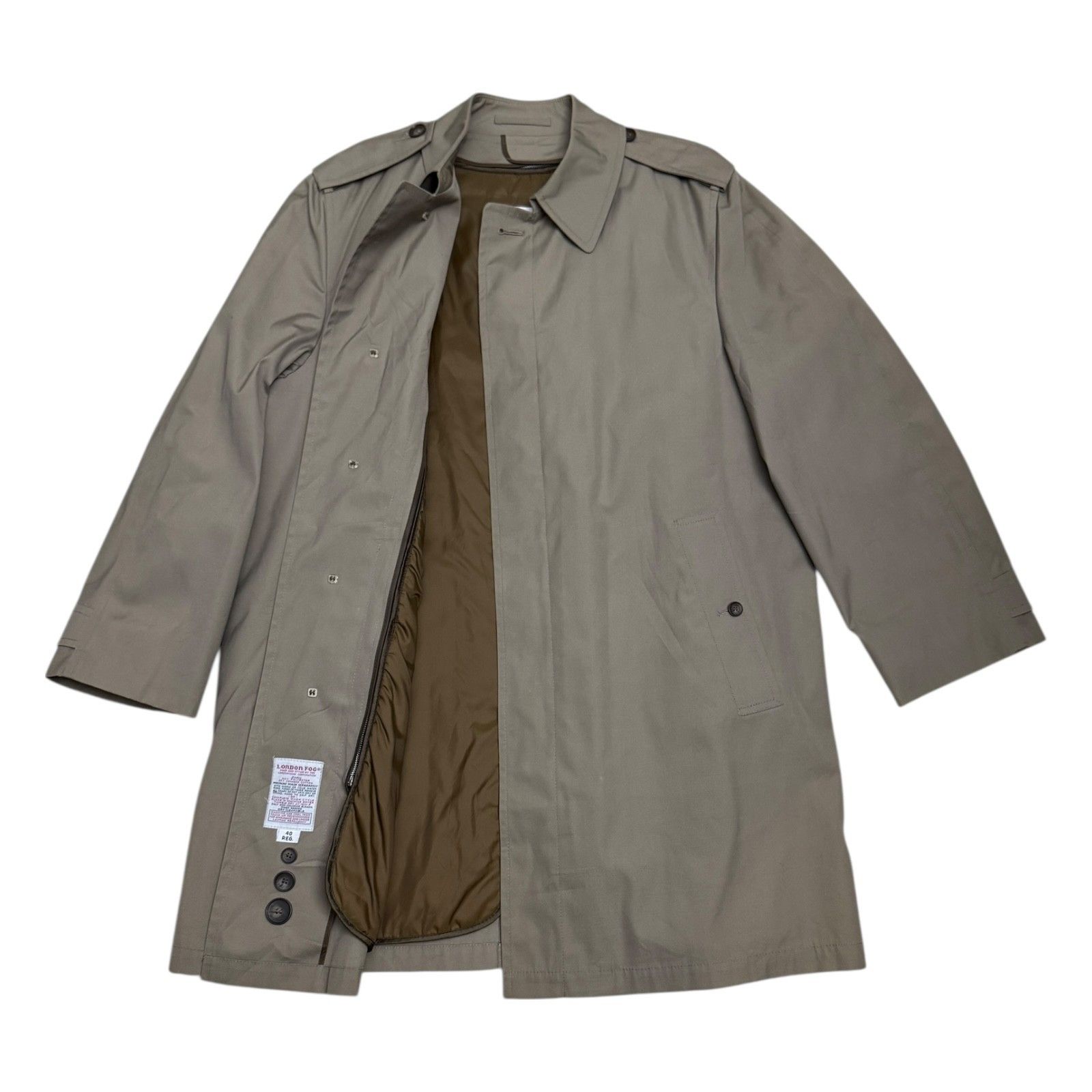 London Fog LONDON FOG Vintage Tan Luxury Winter Trench Coat 40R Size US L / EU 52-54 / 3 - 1 Thumbnail