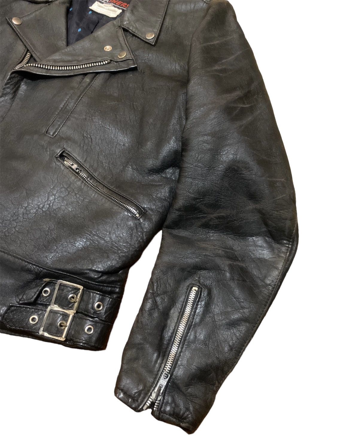 Vintage Vintage 80s TT Leathers Distressed Biker Jacket Cafe Racer Size US M / EU 48-50 / 2 - 3 Thumbnail