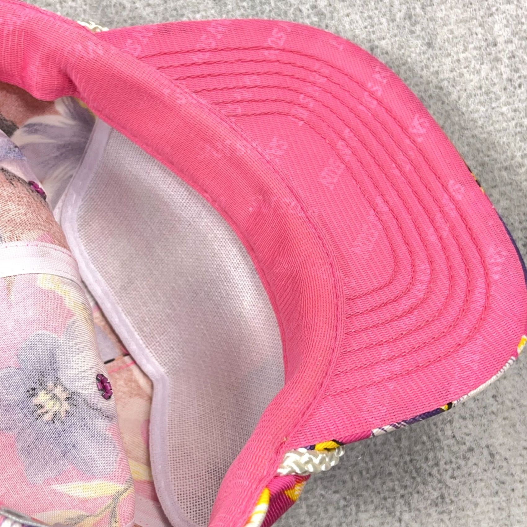Pinko VINTAGE Pink Purple Floral Trucker Hat Cap Snapback Rope 90s Y2K Hawaiian Beach San Sun Mens Size ONE SIZE - 6 Thumbnail