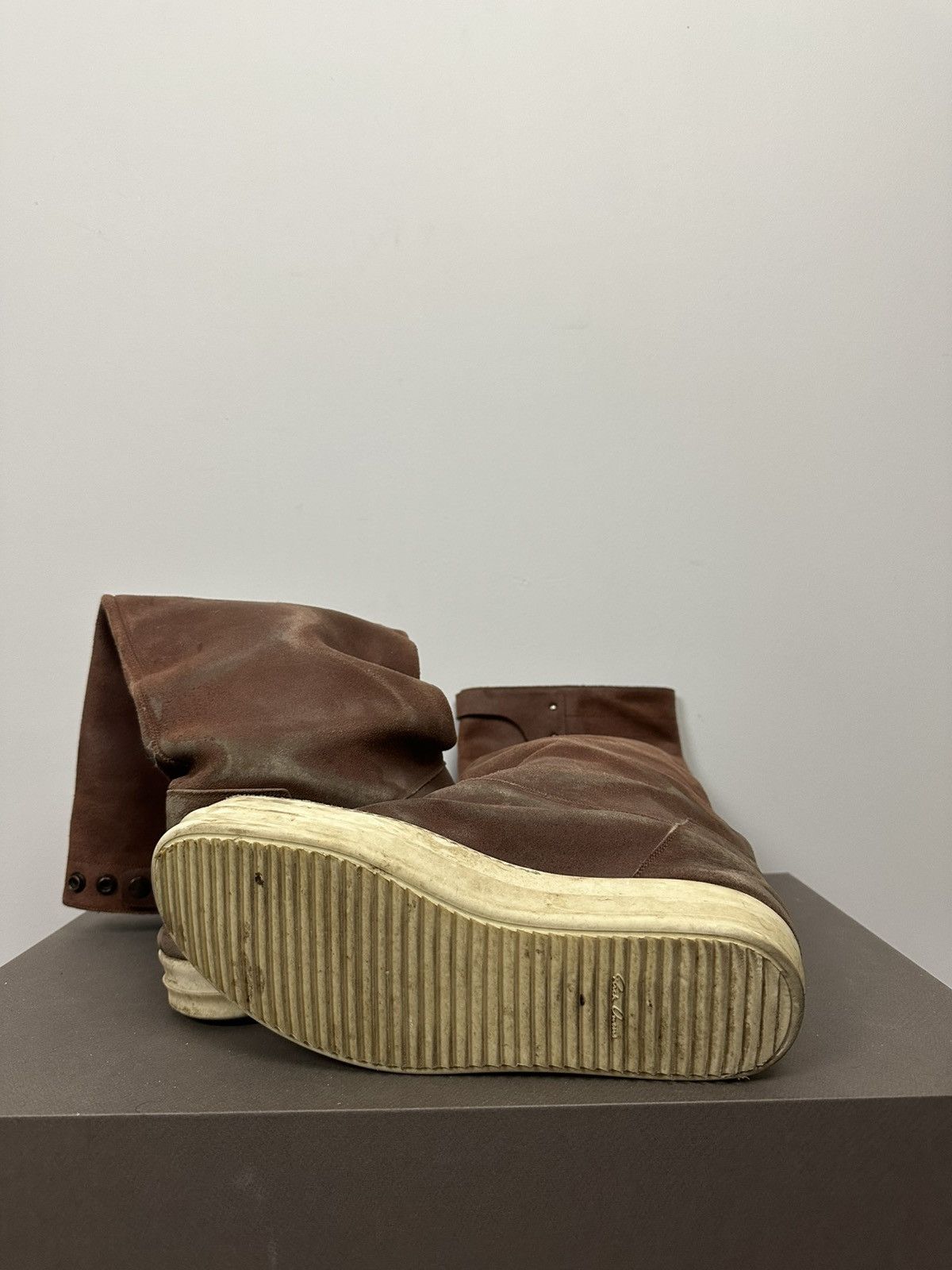 Rick Owens FW14 ‘MOODY’ Reverse Leather Elephant Boots Size US 11 / EU 44 - 6 Thumbnail