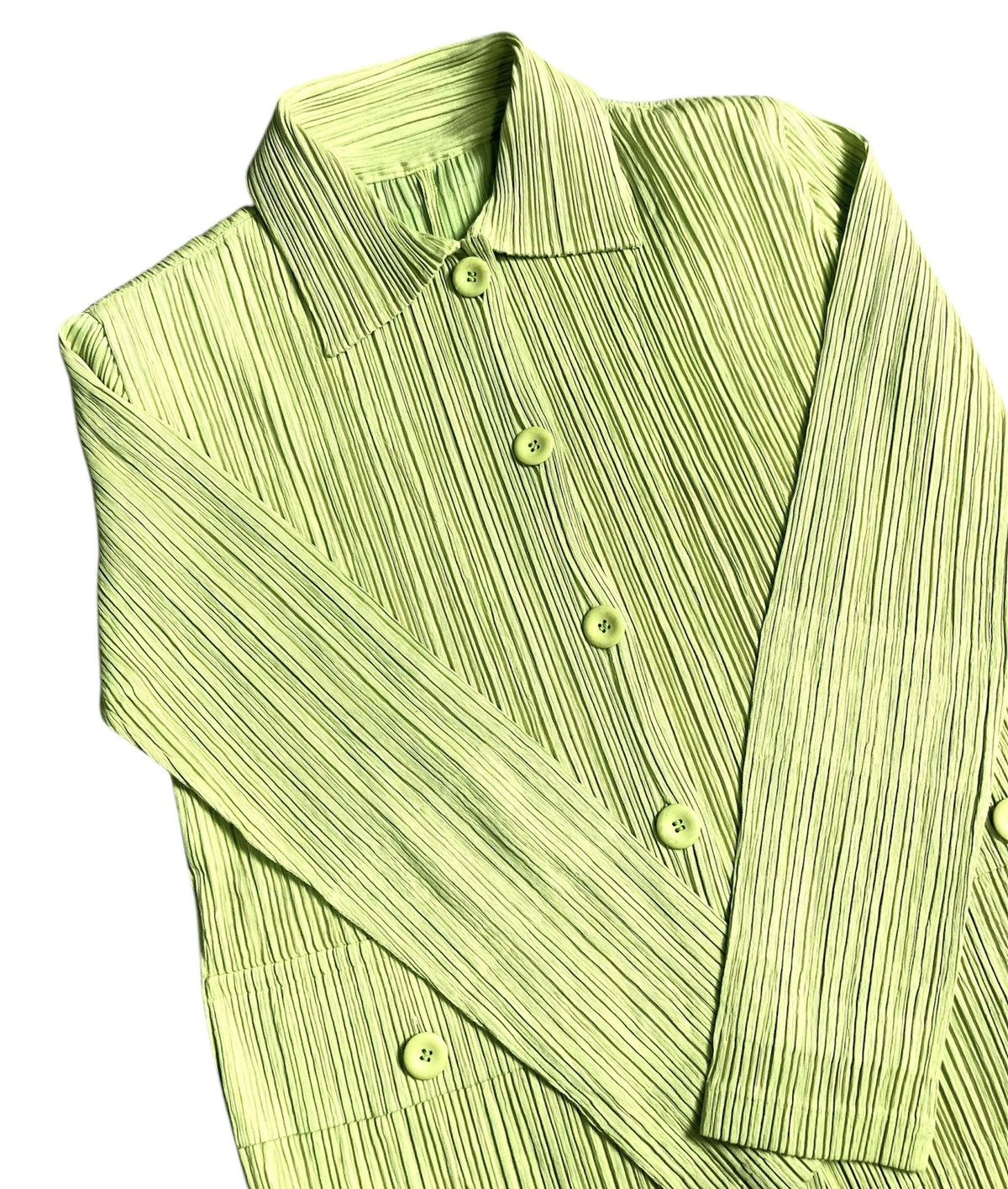 Issey Miyake Pleats Please Issey Miyake Pleated Jumper Blouse Grass Green Size M / US 6-8 / IT 42-44 - 5 Thumbnail