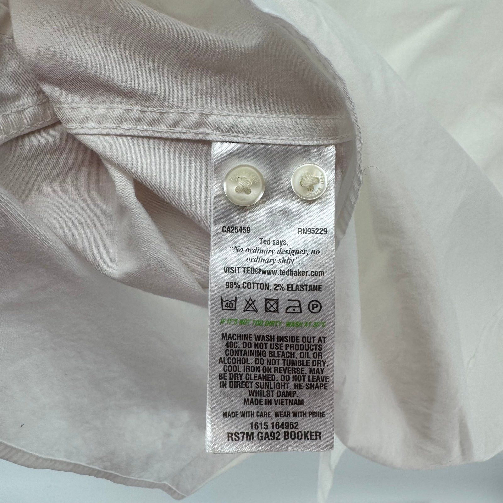 Ted Baker Ted Baker Endurance Men's Shirt 16 32/33 White Size US L / EU 52-54 / 3 - 4 Thumbnail
