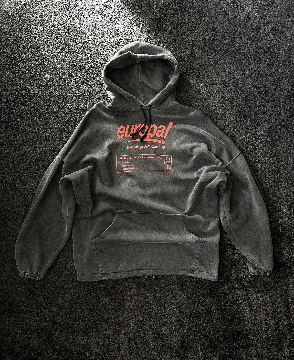 image of Balenciaga Europa Hoodie in Grey, Men's (Size Small)