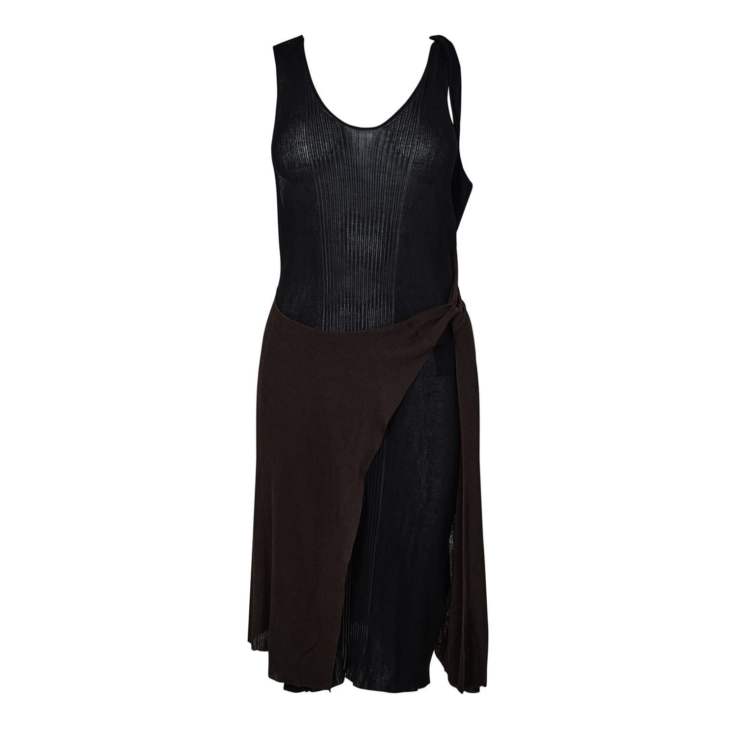 Bottega Veneta Bottega Veneta Sheer Scoop Neck Midi Slip Dress in Black Size XS / US 0-2 / IT 36-38 - 1 Thumbnail