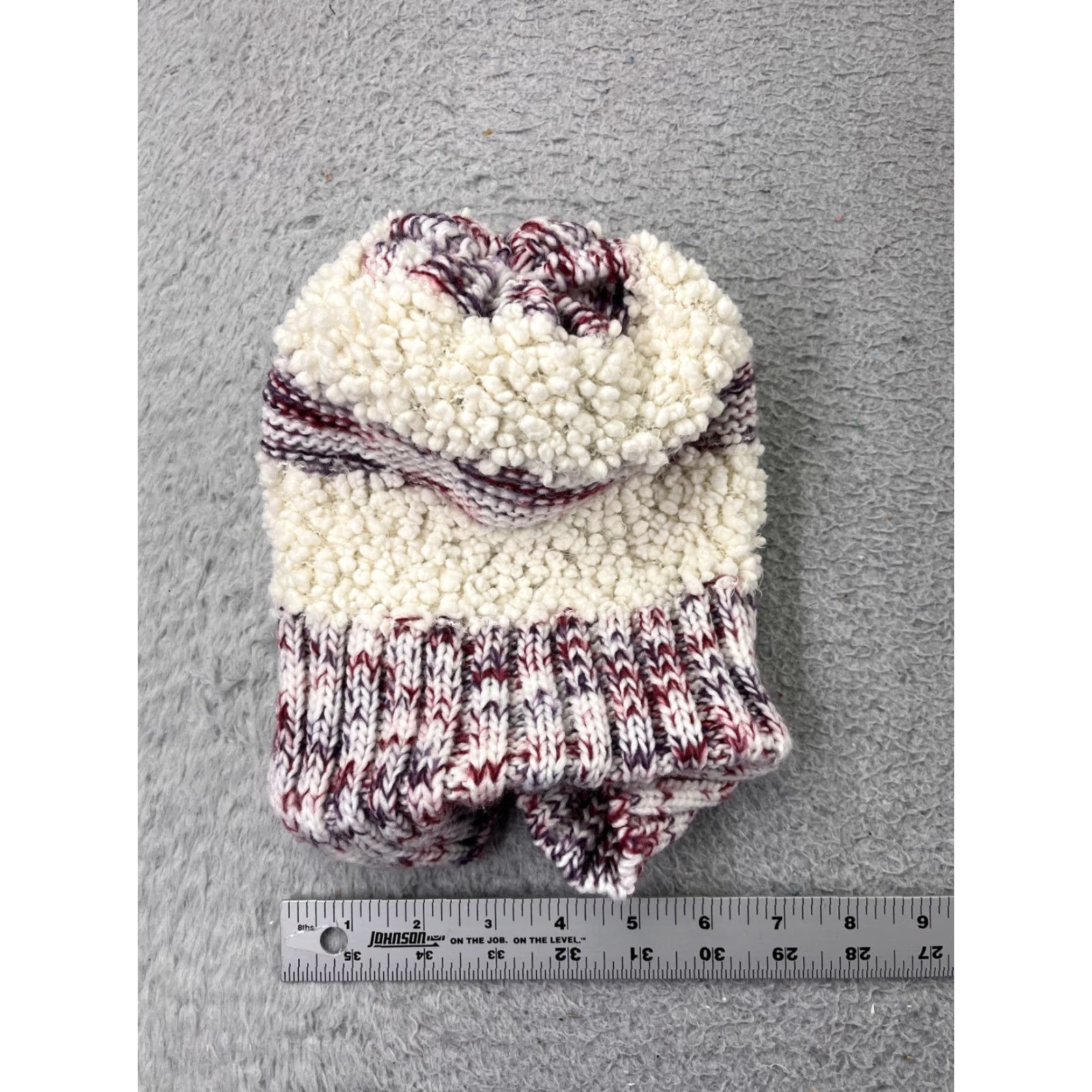 Walmart Walmart Beanie Toque Womens One Size White Red Knit Logo Acrylic Nylon Blend Hat Size ONE SIZE - 4 Thumbnail