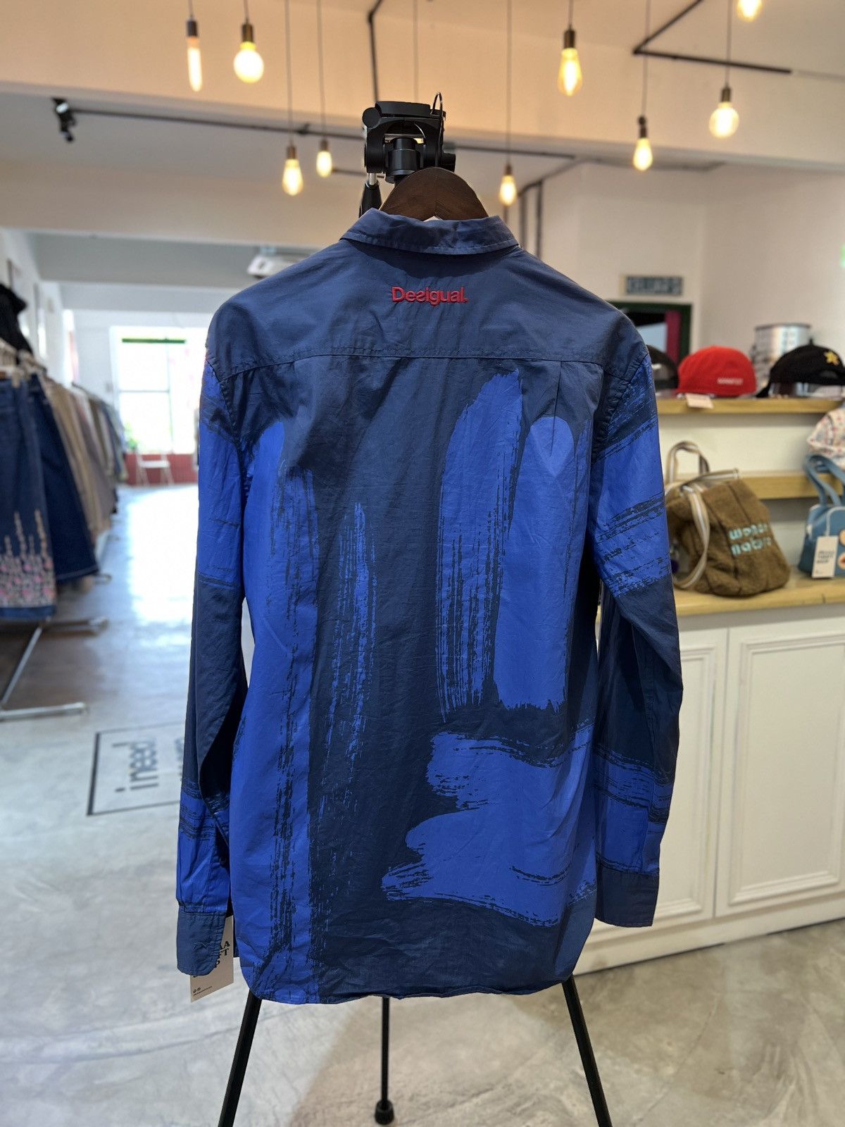 Desigual Desigual Navy & Cobalt Brushstroke L/S Shirt - XL (P24) Size US L / EU 52-54 / 3 - 5 Thumbnail