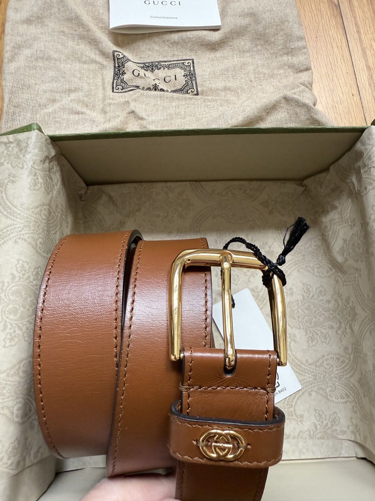 Gucci Gucci Brown BELT WITH INTERLOCKING G DETAIL size 90 Size 32 - 2 Thumbnail