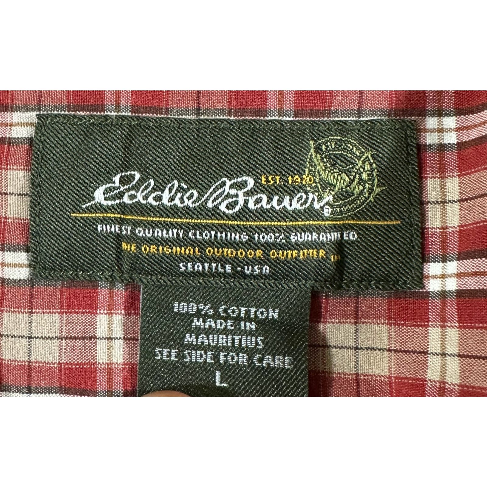 Eddie Bauer Eddie Bauer Mens L Classic Fit Red Plaid L/S Flannel Shirt Size US L / EU 52-54 / 3 - 8 Thumbnail