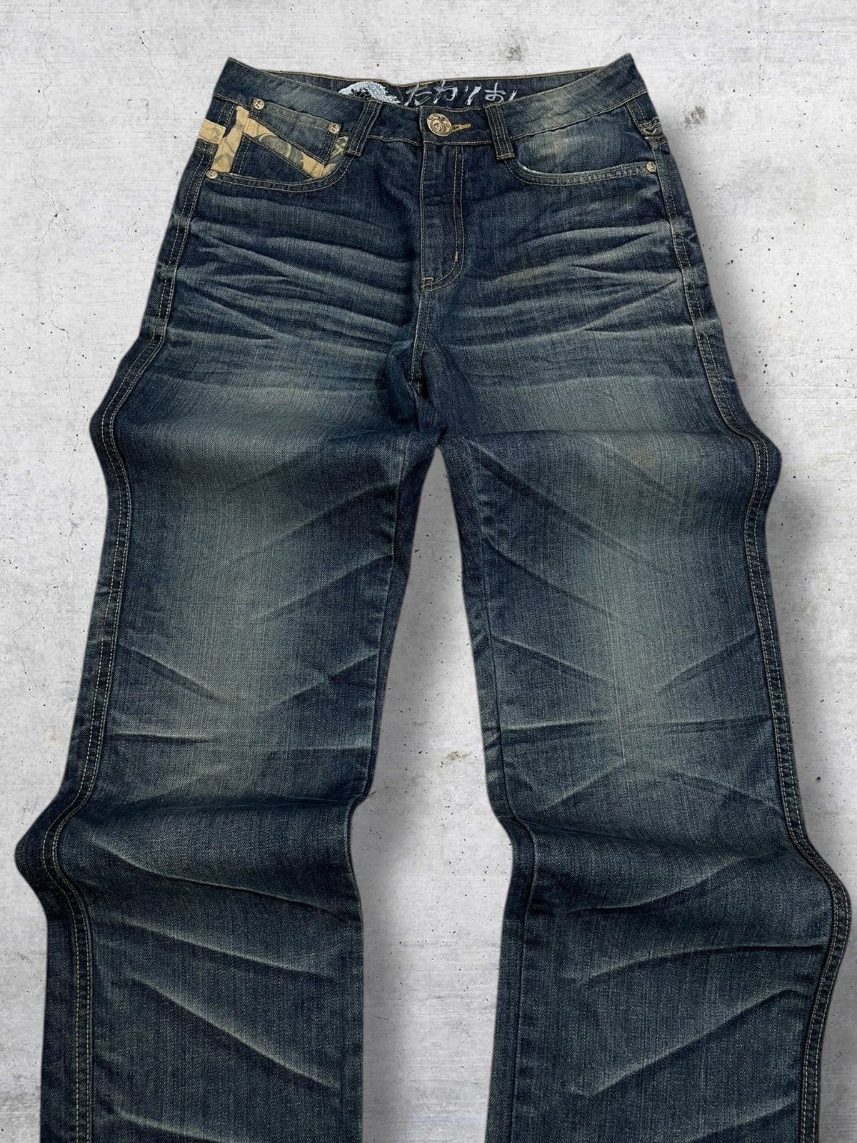 Tornado Mart VINTAGE OSAKA TRAIN TRADITIONAL CLASSIC RAW DISTRESSED DENIM Size US 30 / EU 46 - 4 Thumbnail
