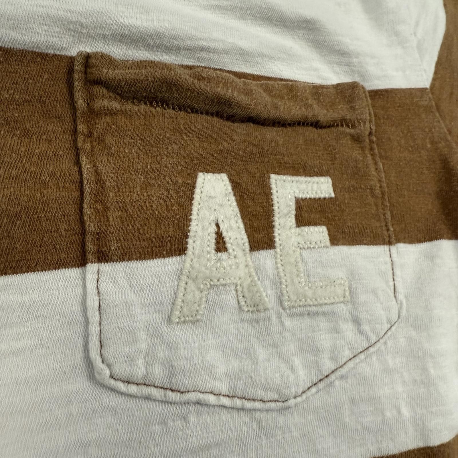 American Eagle Outfitters Single Stitch American Eagle Logo Striped T-Shirt - S Size US L / EU 52-54 / 3 - 2 Thumbnail