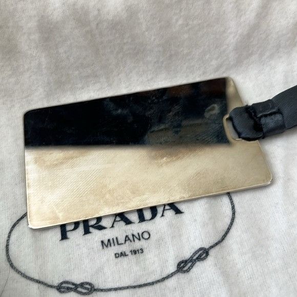 Prada Prada Silver Saffiano Leather Luggage Bag Tag Bag Charm VTG Size ONE SIZE - 5 Thumbnail