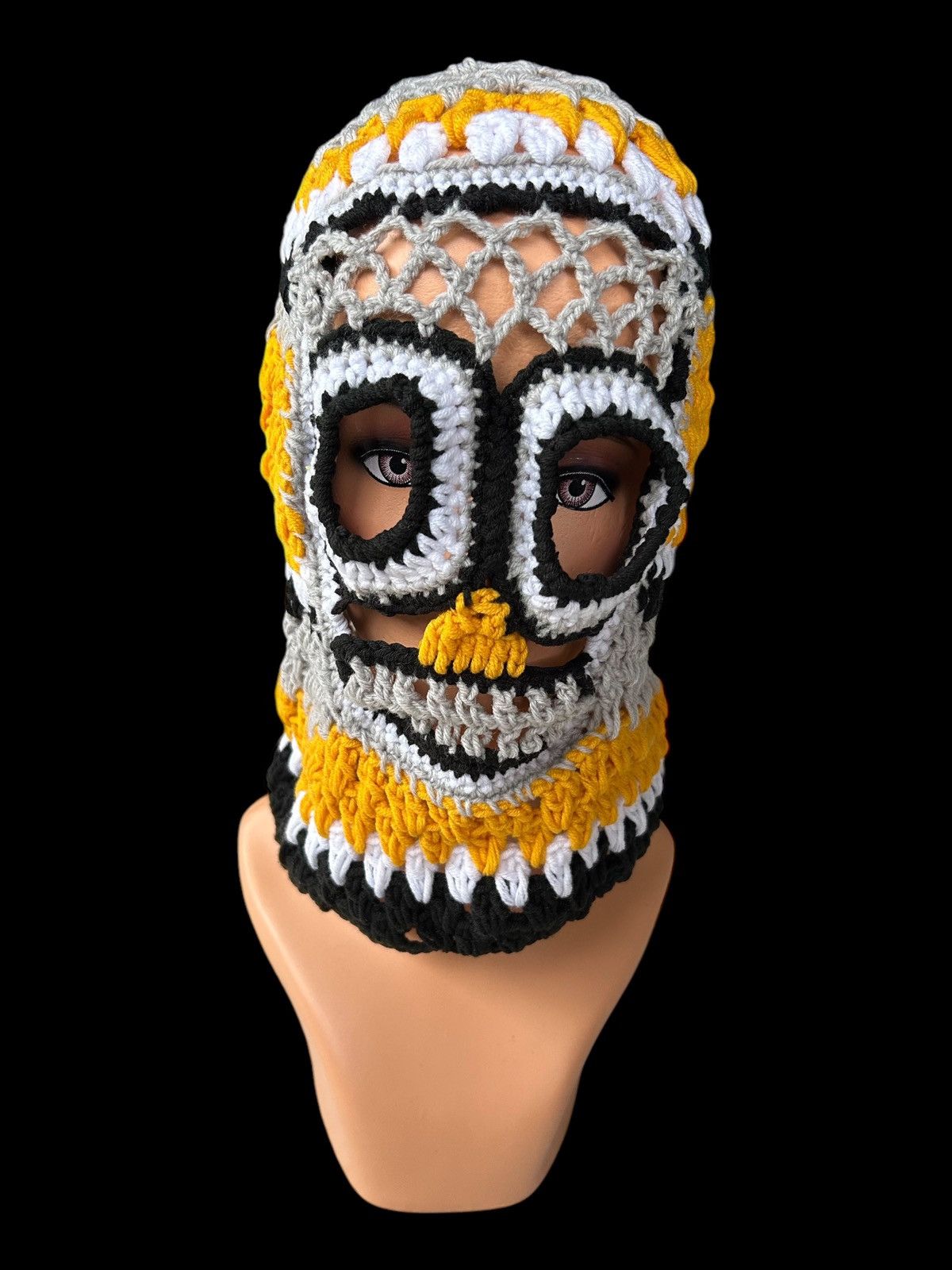 Japanese Brand × Kapital × Vintage Very Rare Crochet Knitted Handmade Balaclava Masked Size ONE SIZE - 2 Thumbnail
