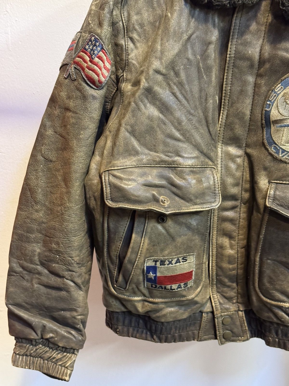 Genuine Leather Vintage G1 Texas Dallas Pussy Island AirForce Leather Jacket Size US M / EU 48-50 / 2 - 5 Thumbnail