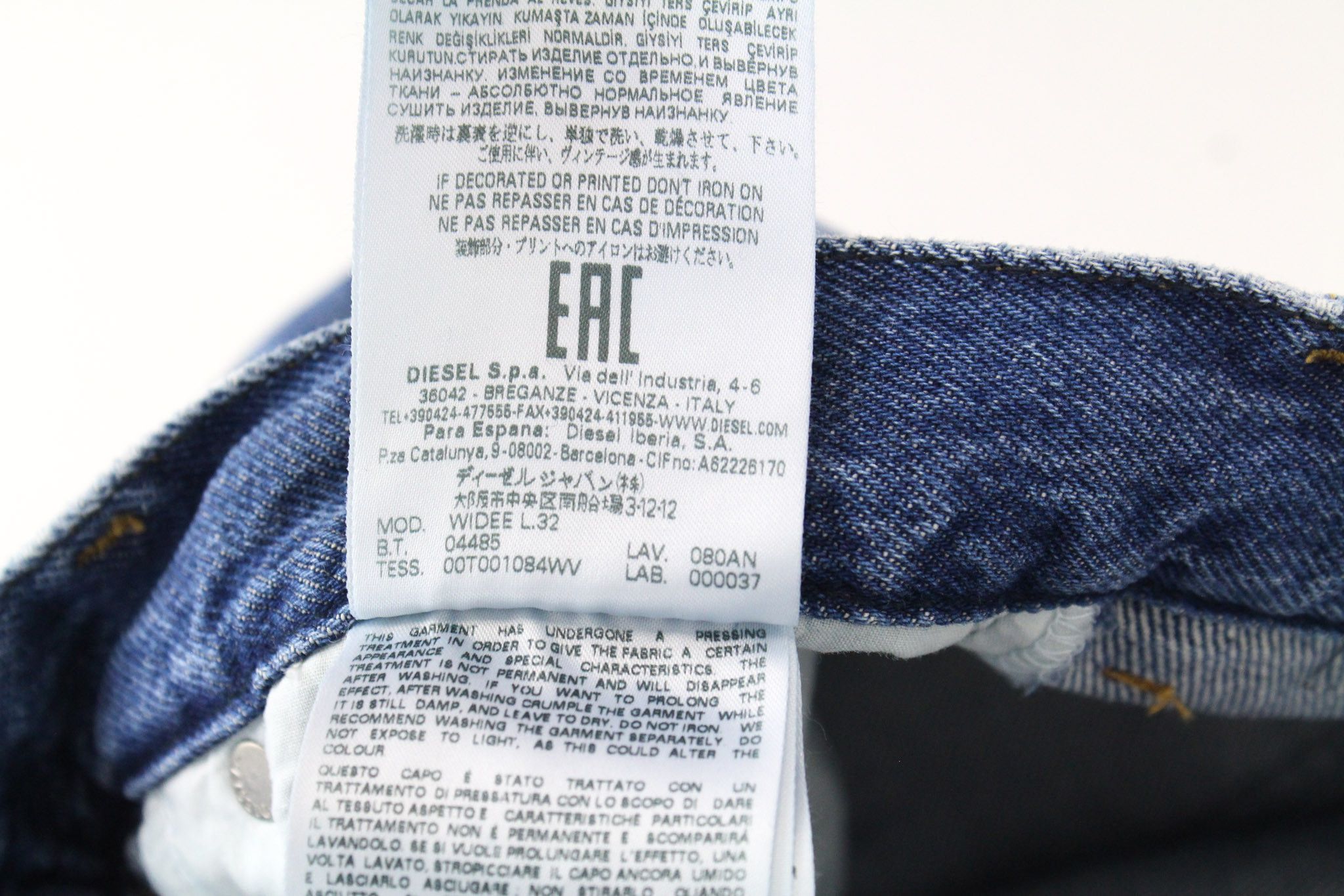 Diesel WIDEE 080AN W24/L32 Blue Straight Jeans 70467 Size 24" / US 00 / IT 34 - 9 Thumbnail
