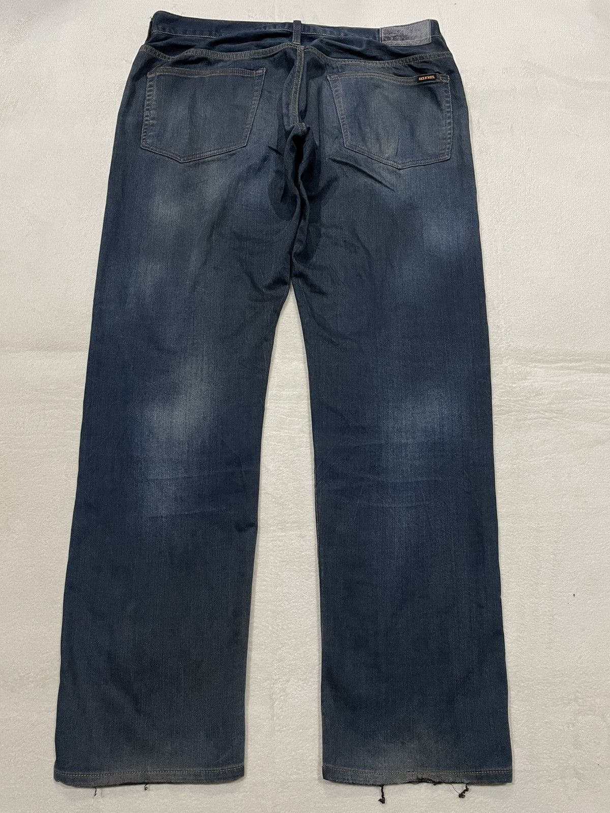 Japanese Brand Vintage BackNumber Distressed Faded Dark Blue Jeans Size US 37 - 11 Thumbnail