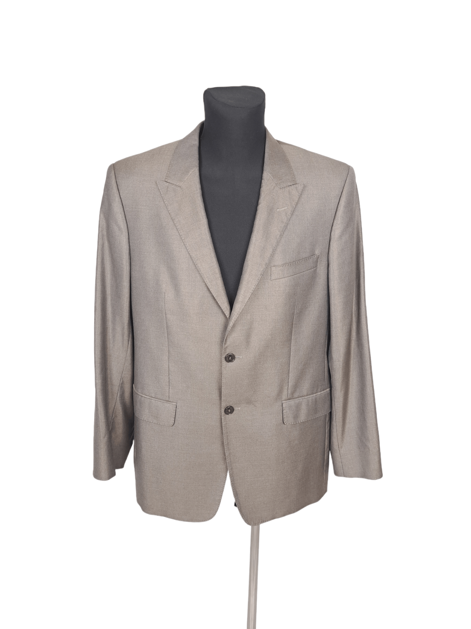 Versace × Vintage 💎 90's Versace Collection Silk "City" Beige Blazer Jacket Size 54R - 3 Thumbnail