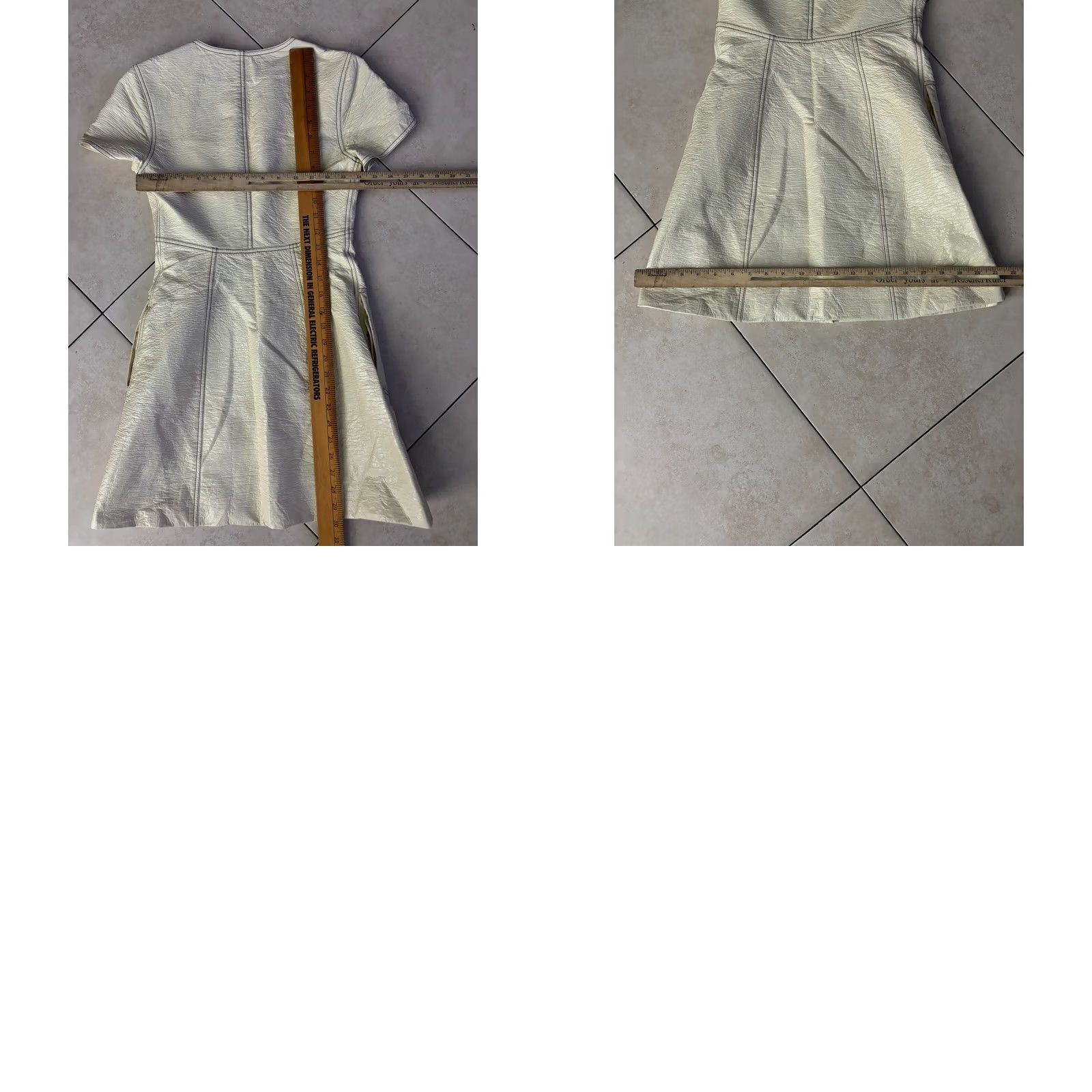 Vintage Misha Nonoo Dress Shirt Dress Women's Midi White Size 00 Faux Leather Cotton 8/10 Vintage? 2579 Size XXS / US 00 / IT 34 - 8 Thumbnail