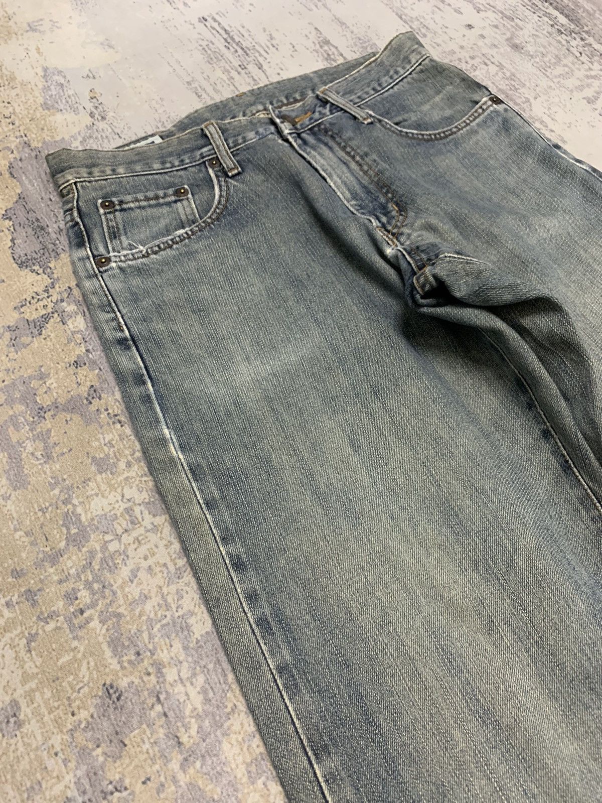 Edwin Edwin 503 Rusty Fade Distressed Straight Leg Denim Size US 30 / EU 46 - 2 Thumbnail