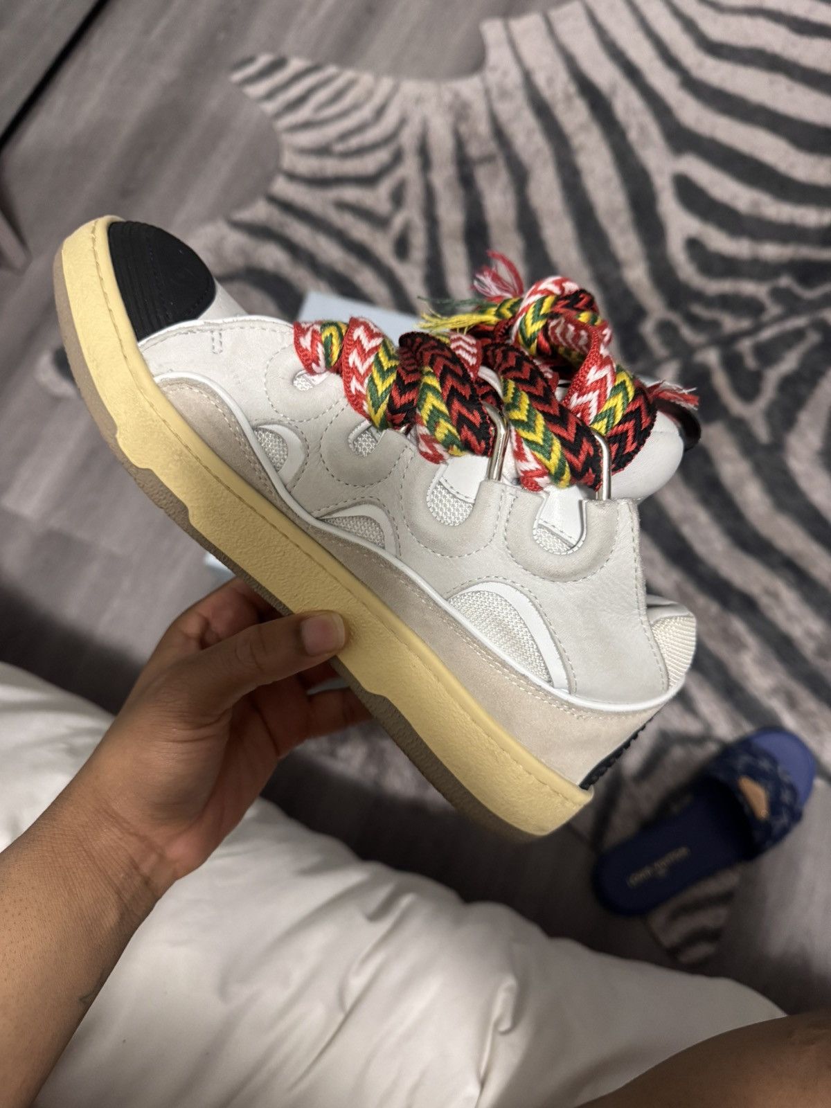 Lanvin 41 Lanvins White Curb Sneakers Size US 8 / EU 41 - 5 Thumbnail