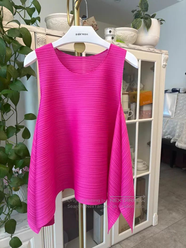Issey Miyake Issey Miyake Iridescent Pink Spring Vest Size L / US 10 / IT 46 - 1 Thumbnail