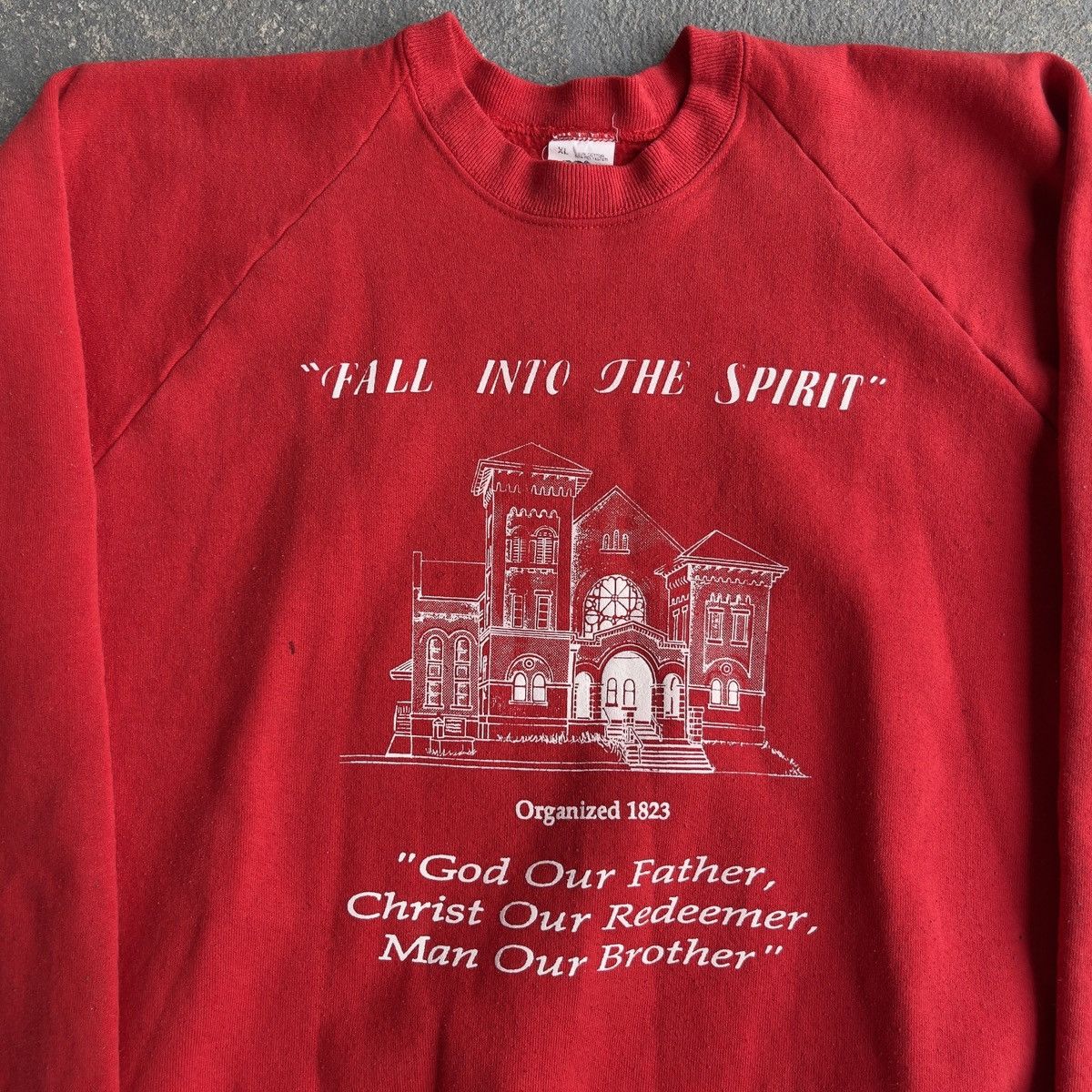 Fruit Of The Loom × Vintage Vintage FALL INTO THE SPIRIT ST PAULS AME CHURCH Raglan Crew Size US XL / EU 56 / 4 - 2 Thumbnail