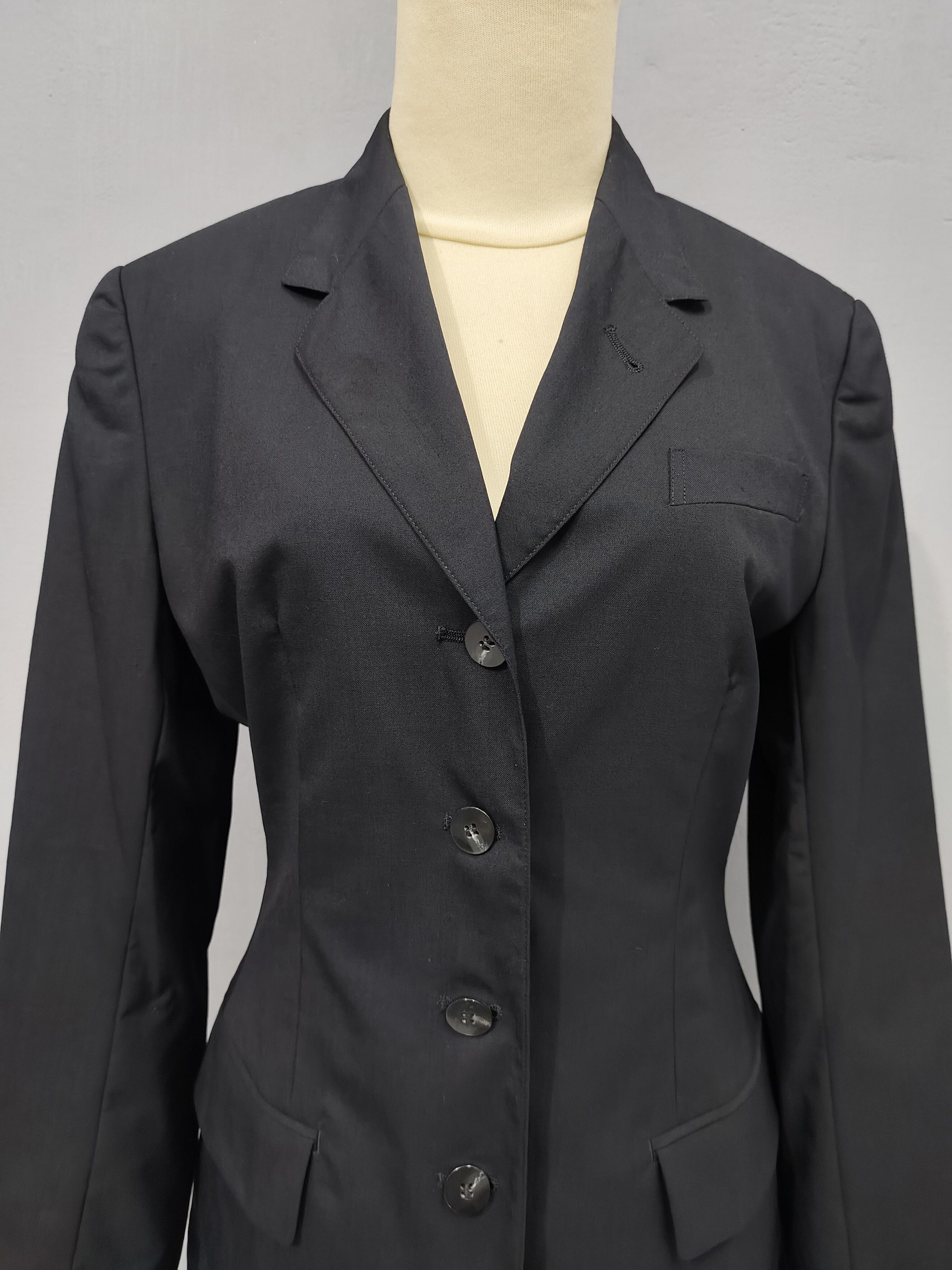 Jean Paul Gaultier 90s Gaultier Junior- Structured Tailored Minimal Wool Blazer Size M / US 6-8 / IT 42-44 - 12 Thumbnail
