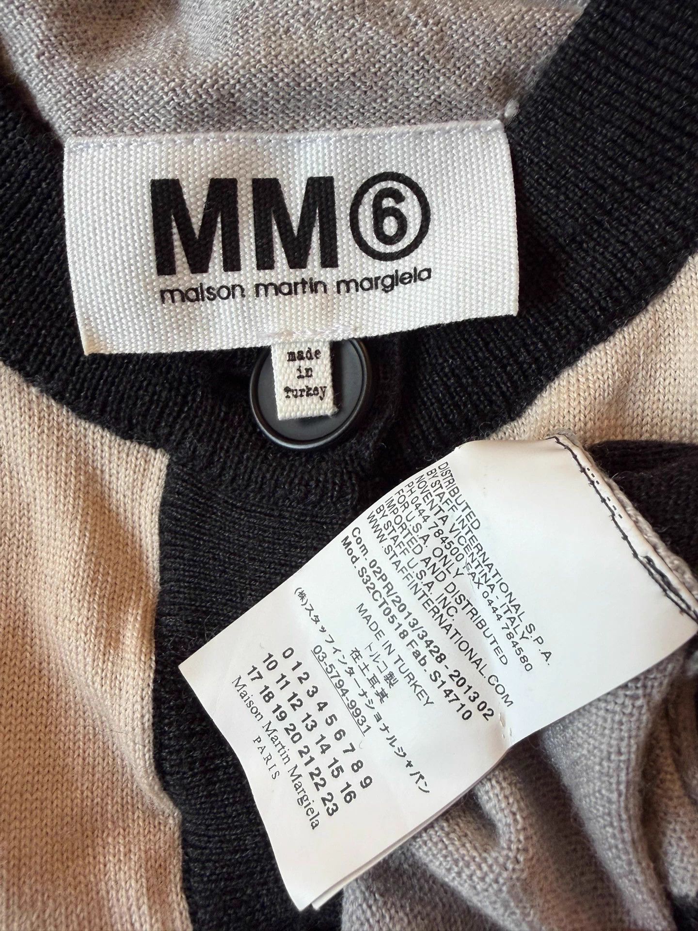 MM6 MM6 Maison Margiela 2013 colorblocked belted wool cardigan Size ONE SIZE - 8 Thumbnail