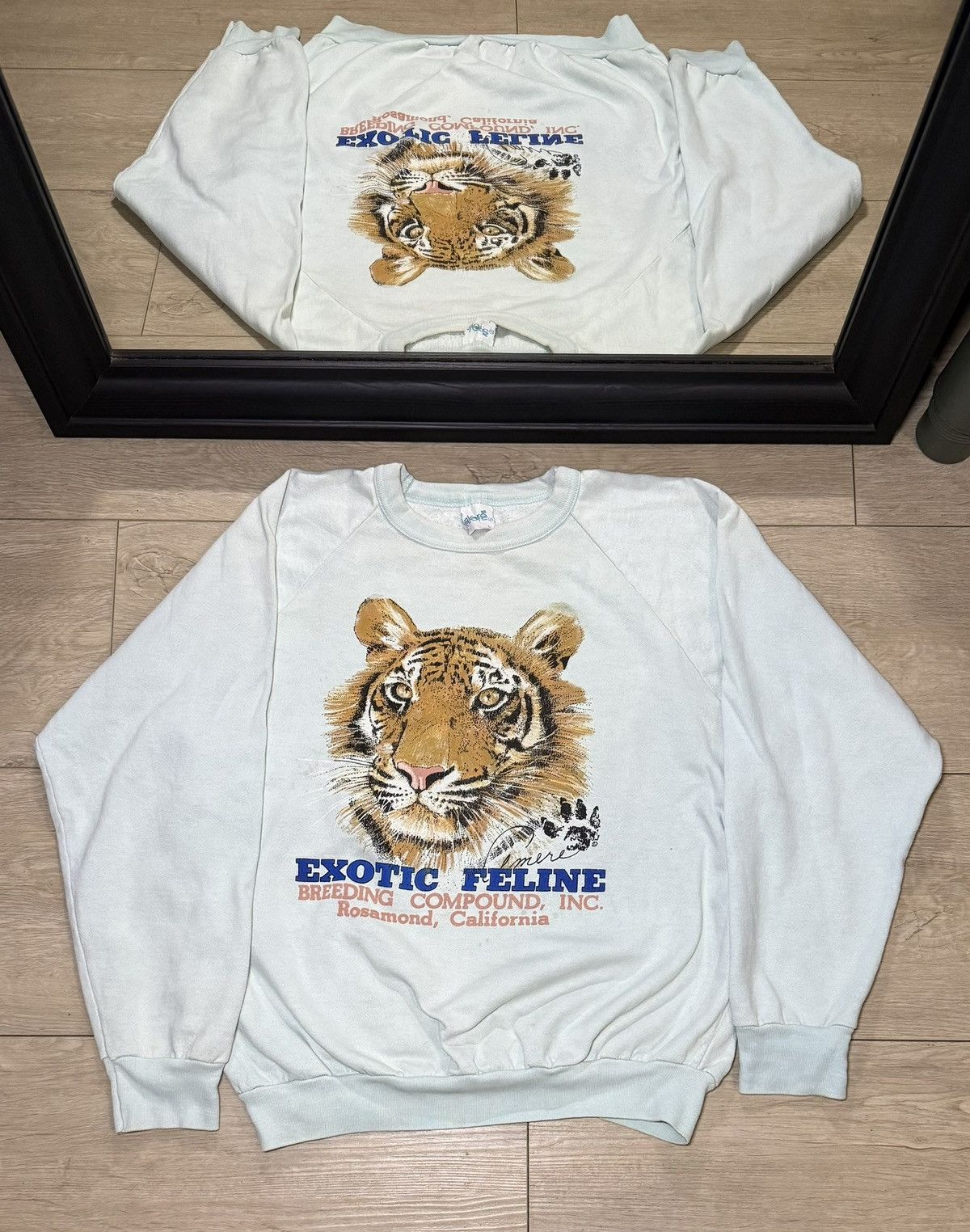 The Mountain Vintage 1980s Tiger Exotic Feline Crewneck Sweatshirt Size L / US 10 / IT 46 - 1 Thumbnail
