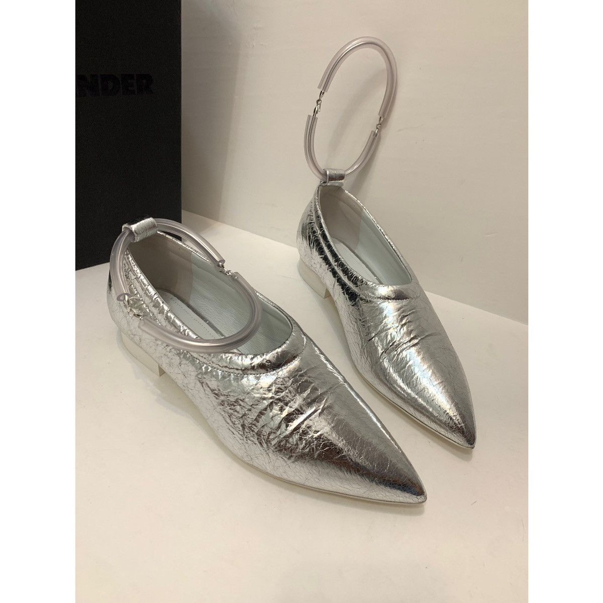 Jil Sander JIL SANDER METALLIC LEATHER BALLET FLATS SHOES Size US 8 / IT 38 - 1 Thumbnail