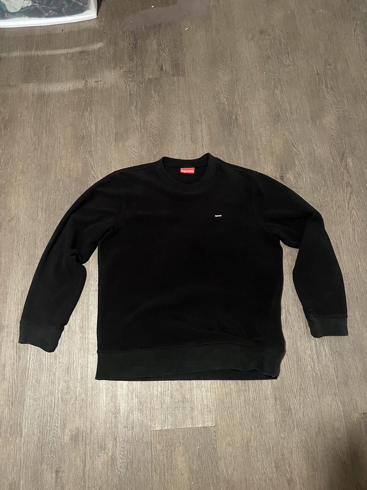 image of Supreme Polartec Box Crewneck in Black, Men's (Size Large)