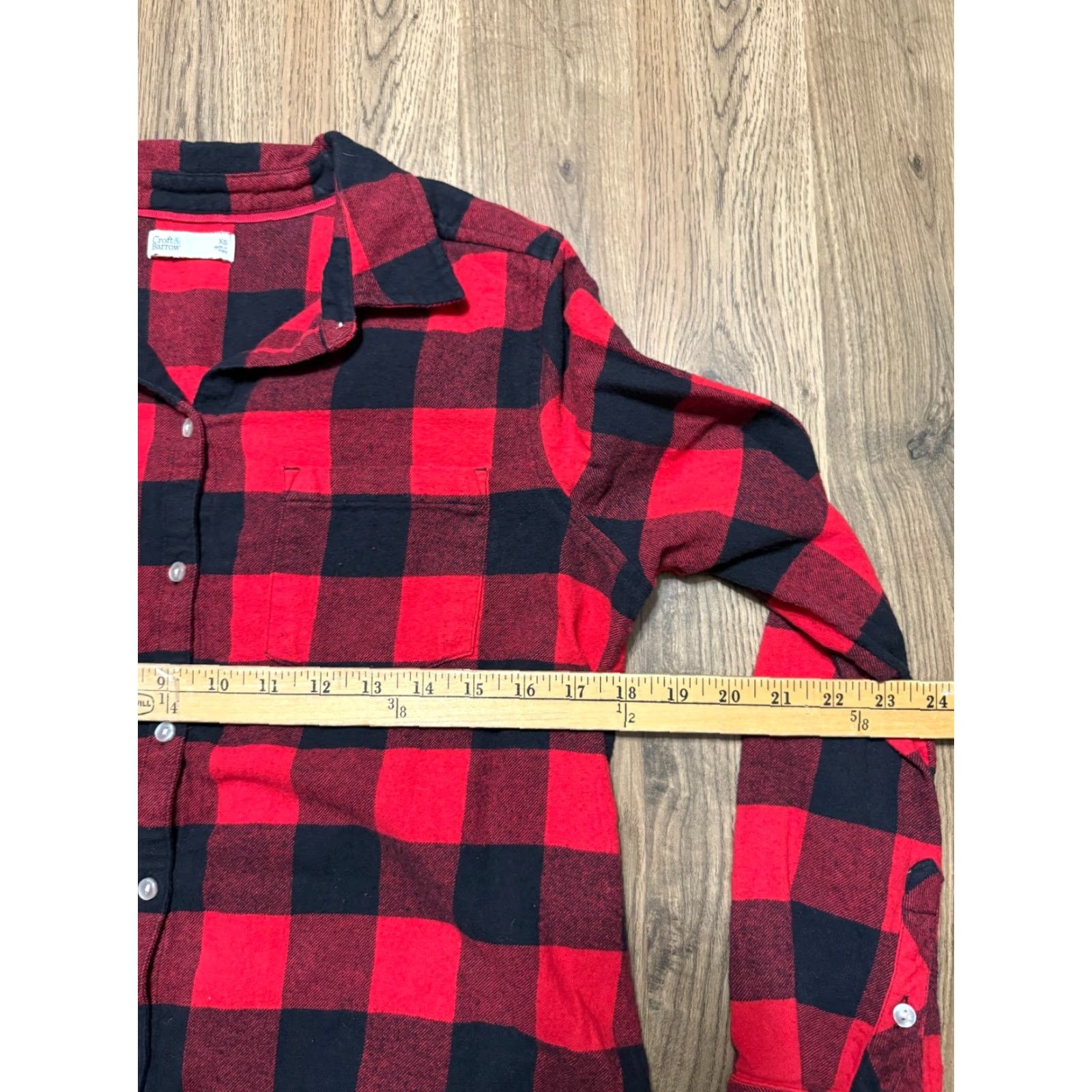 Croft & Barrow Croft & Barrow Shirt Women's XS Red Black Plaid Long Sleeve Button Up Size XS / US 0-2 / IT 36-38 - 6 Thumbnail