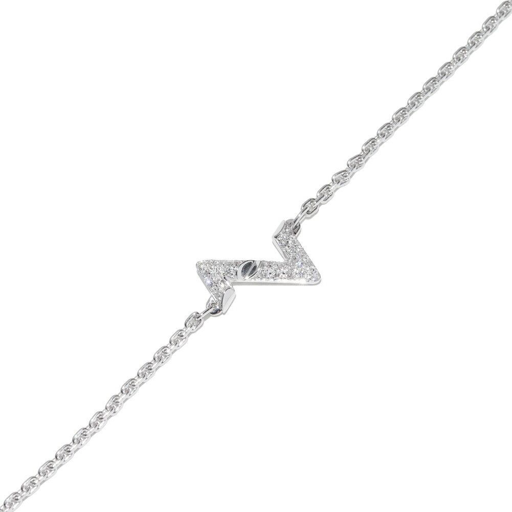 Louis Vuitton Louis Vuitton Louis Vuitton LV Volt Upside Down Au750 White Gold Diamond Bracelet Metal Bracelet DUTY FREE for USA Size ONE SIZE - 1 Thumbnail