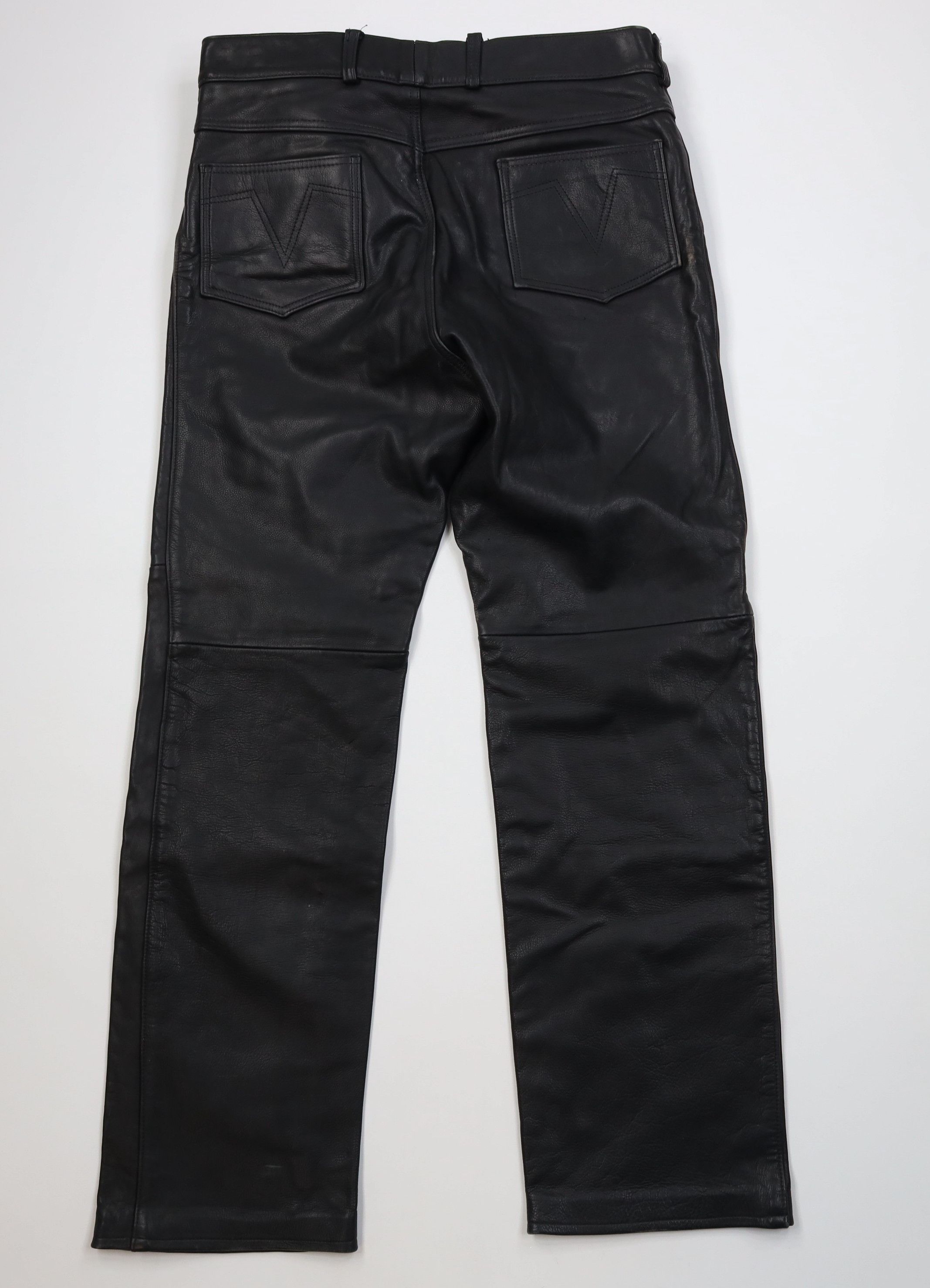 Vintage Vintage 70s Wide Leg Leather Pants Dom Goth Biker USA Size US 38 / EU 54 - 9 Thumbnail
