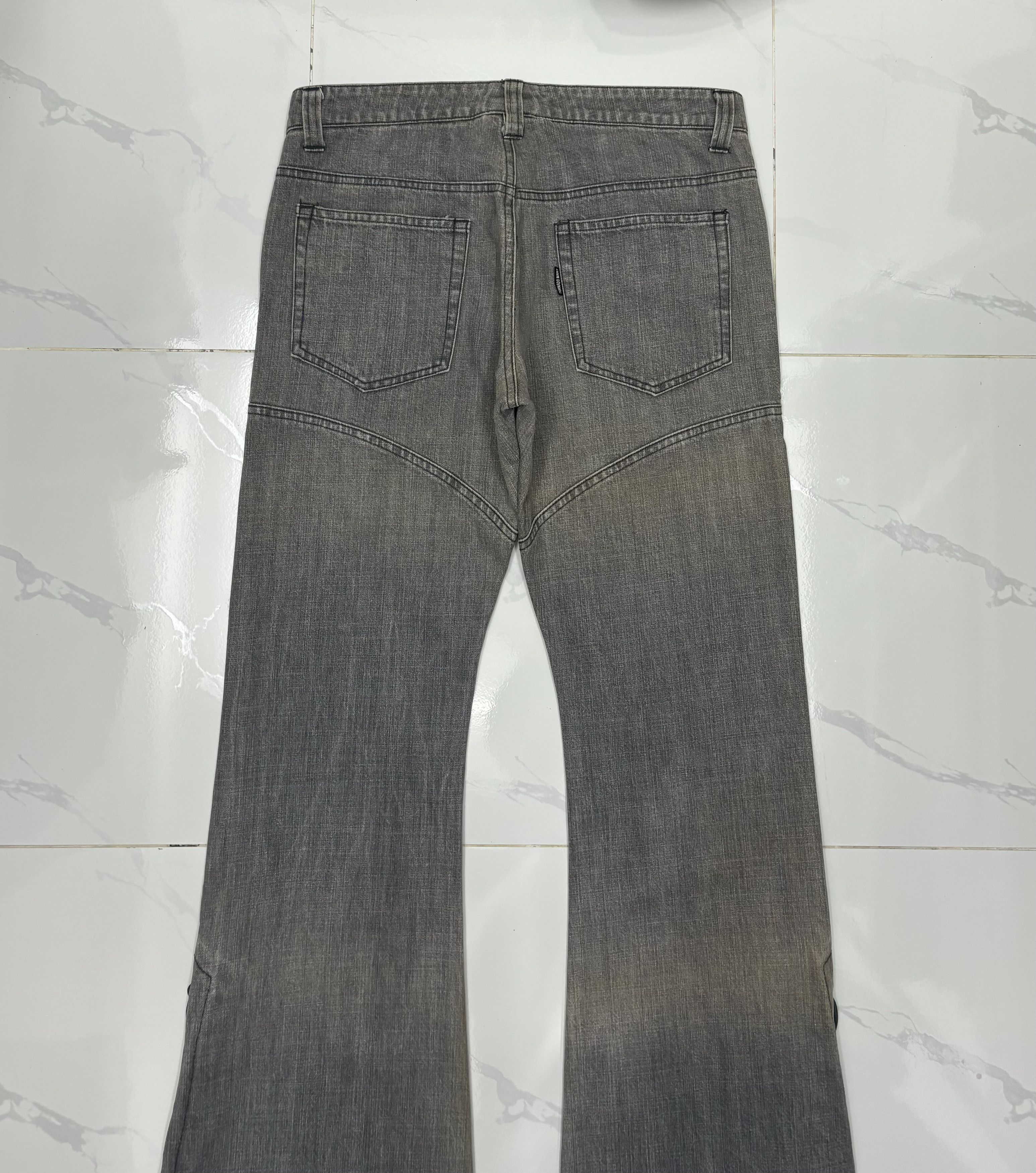 Tornado Mart Tornado Mart Lace Up Flare Jeans Faded Grey Size US 30 / EU 46 - 8 Thumbnail