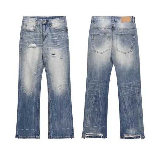Japanese Brand Ripped jeans Trousers Tight Summer Flared Trousers y2k 90’s Size US 30 / EU 46 - 4 Thumbnail