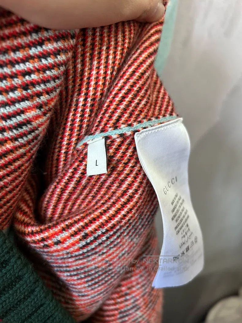 Gucci Gucci Light blue full print Hutou Lake blue woollen knitte Size US L / EU 52-54 / 3 - 4 Thumbnail