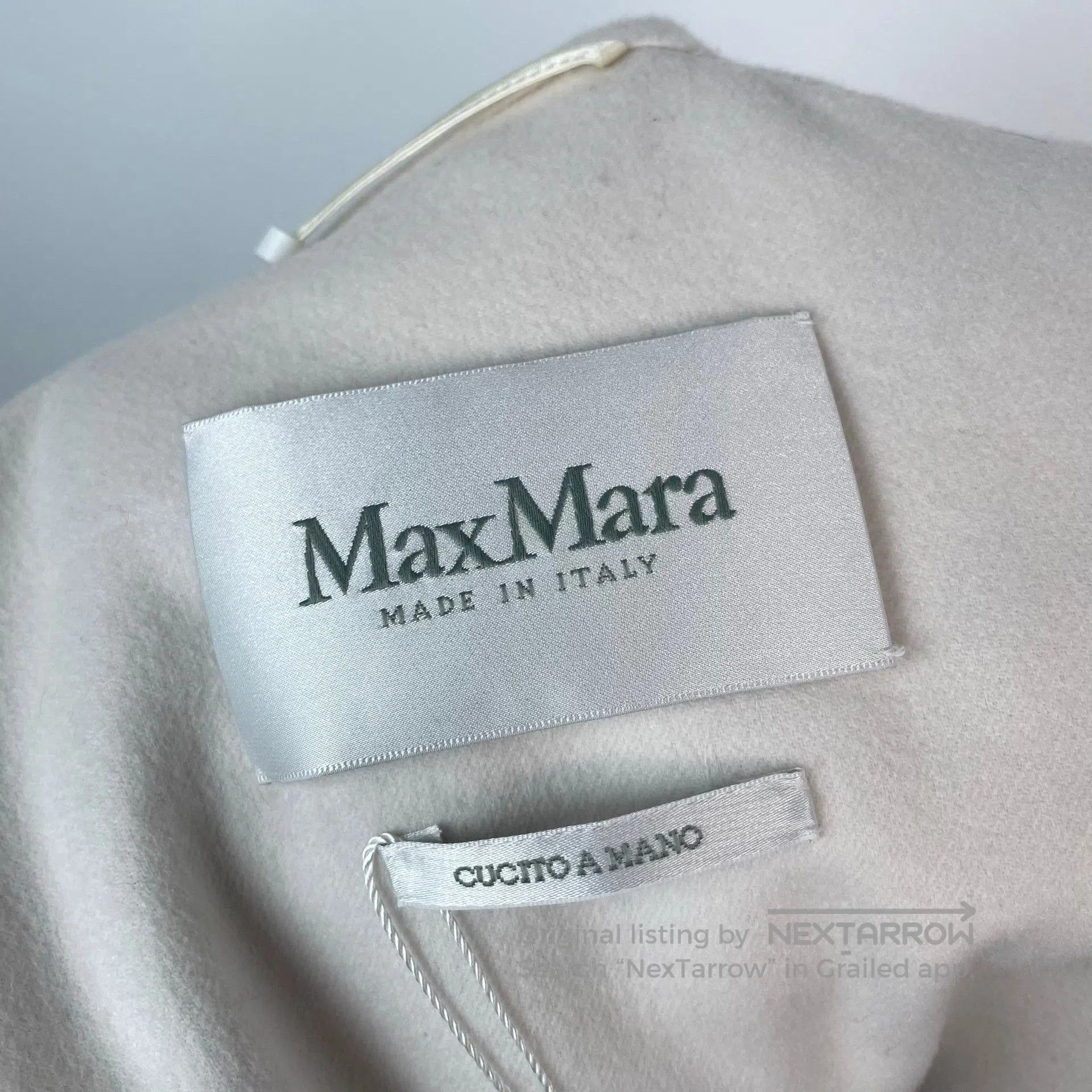 Max Mara Max Mara White Cashmere Wool Tweed Hem Button Long Coat Ja Size 4XL / US 24-26 - 5 Thumbnail