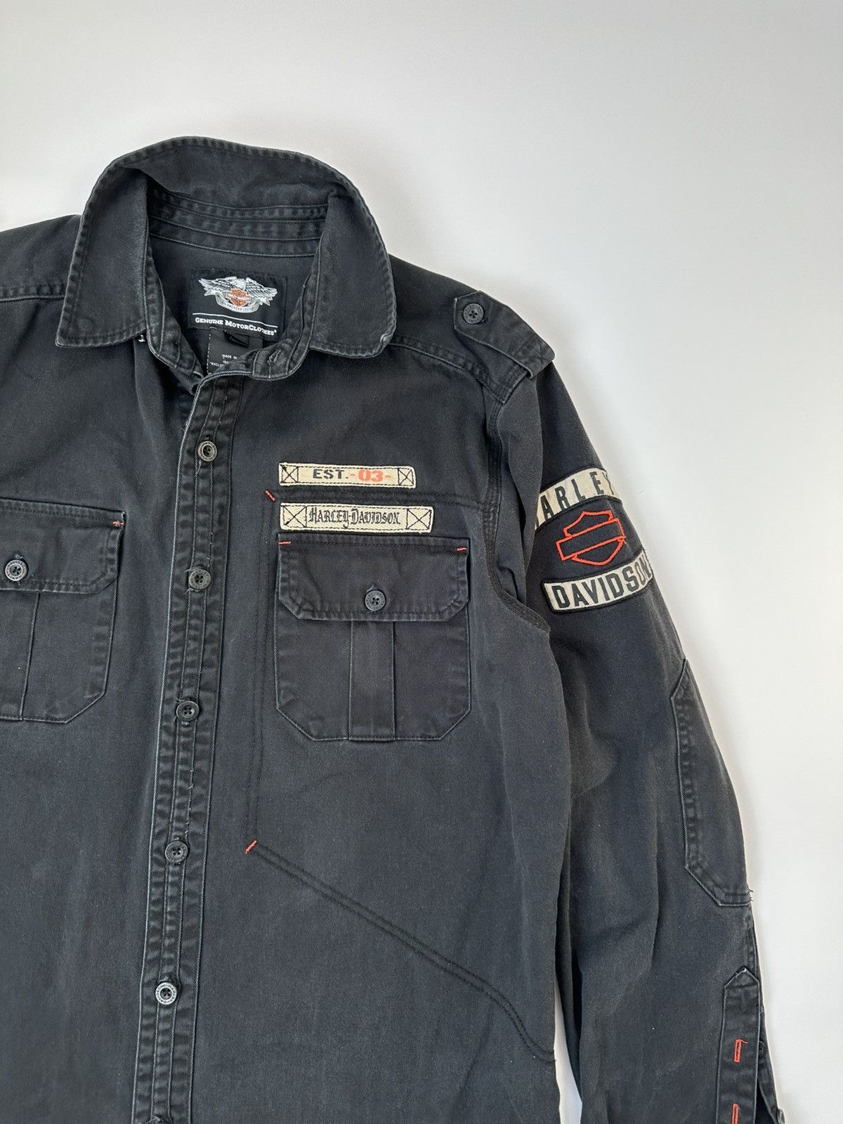 Harley Davidson Harley-Davidson Heavy Shirt Men's Embroidered Logos Size US L / EU 52-54 / 3 - 7 Thumbnail