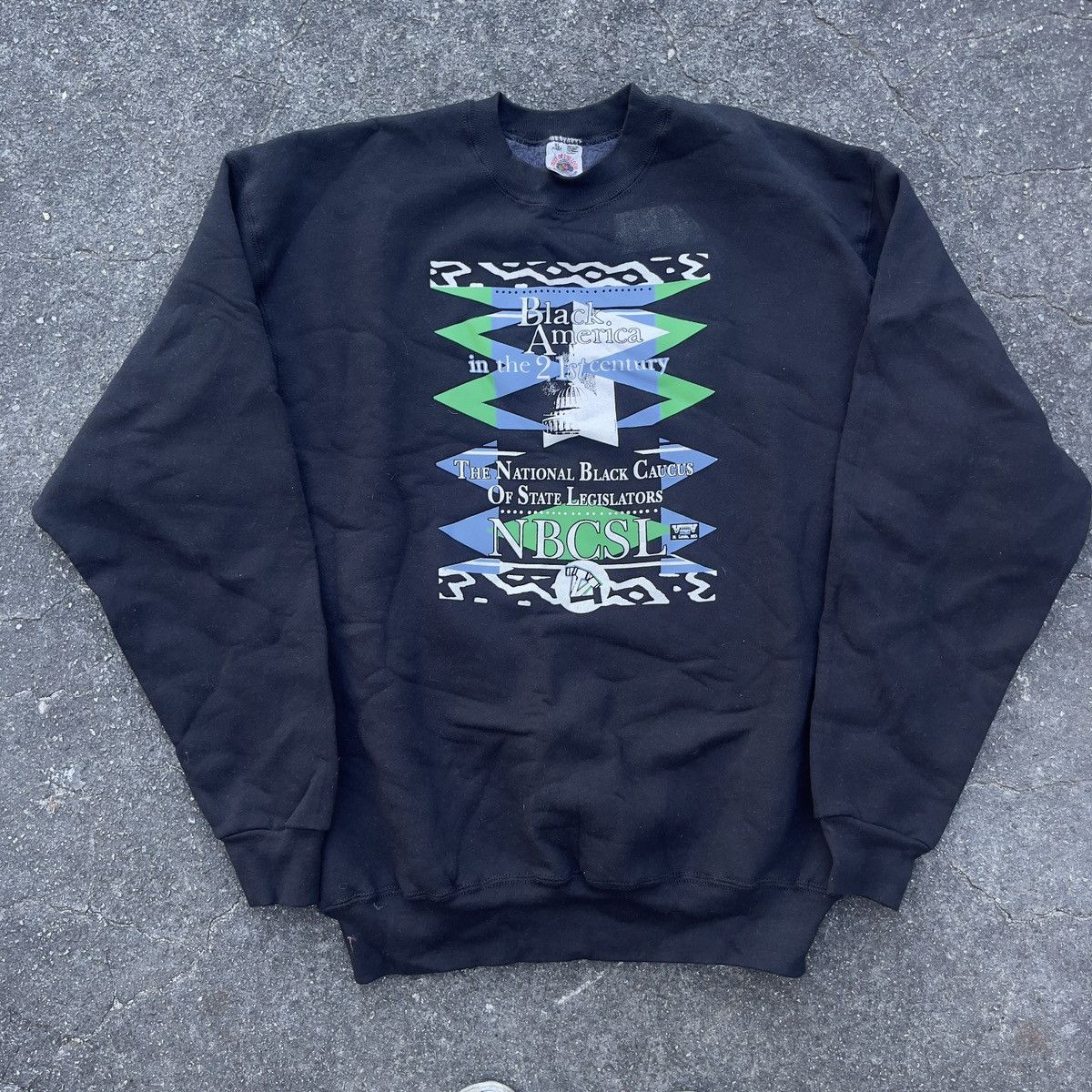 Fruit Of The Loom × Vintage Vtg 90s BLACK CAUCUS OF STATE LEGISLATOR Crewneck Size US XL / EU 56 / 4 - 1 Thumbnail