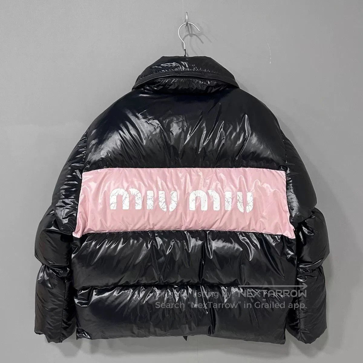 Miu Miu miumiu black logo puffer jacket. Size M / US 6-8 / IT 42-44 - 1 Thumbnail