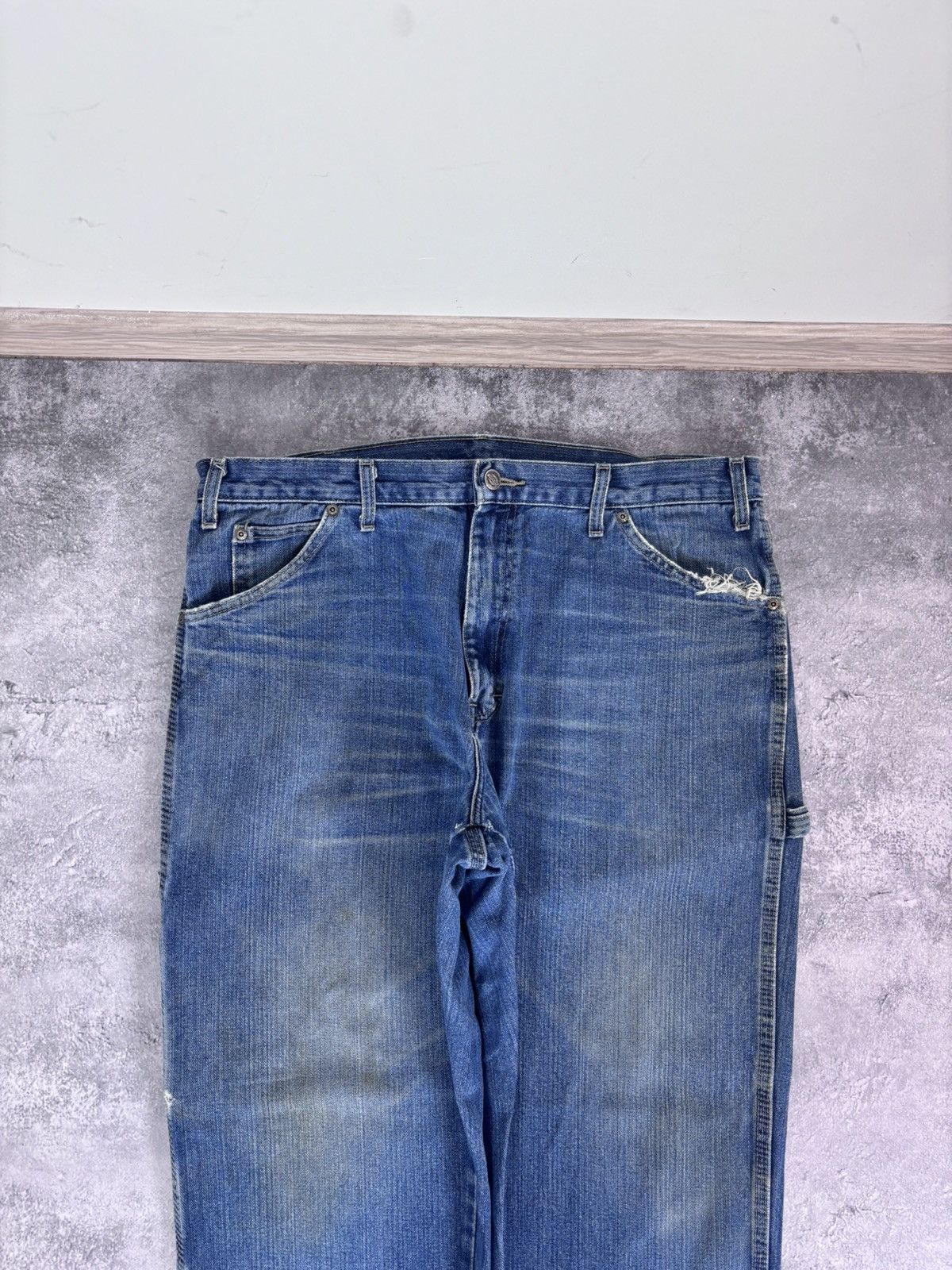 Dickies Dickies Men’s Denim Jeans Faded Blue USA Carpenter Workwear Size US 36 / EU 52 - 16 Thumbnail