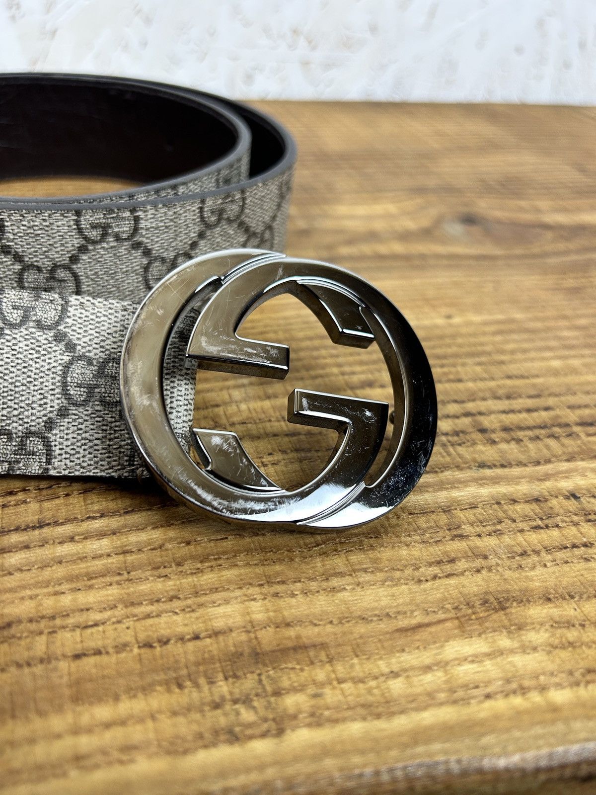 Gucci Gucci GG Web Interlocking G Leather Belt 114984 1766 90/36 Size ONE SIZE - 3 Thumbnail