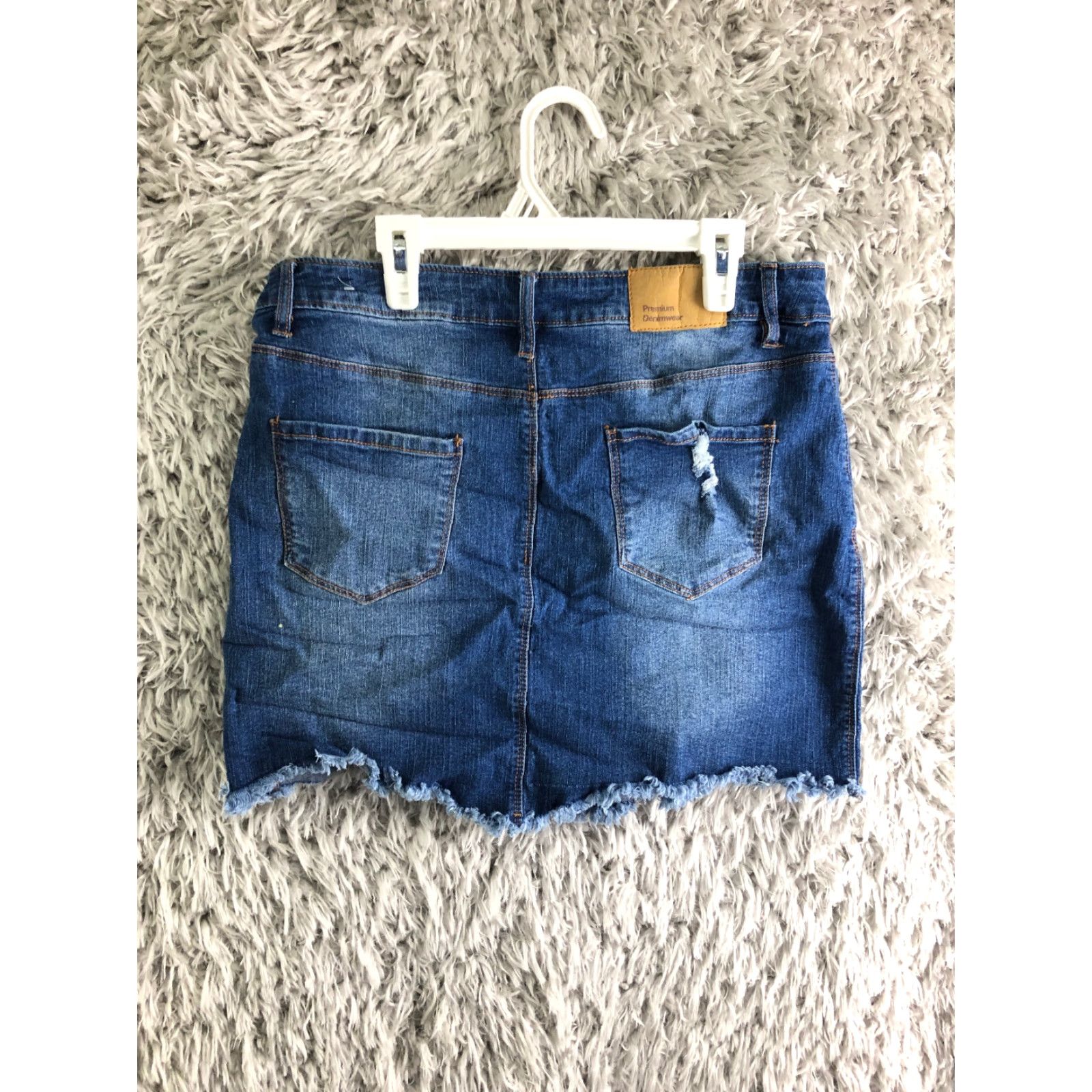Denime Love Tree Skirt Womens Size Large Blue Denim Midi Mini Wash Midi Blue Denim Skirt Womens L - Size 36" / US 14 / IT 50 - 4 Thumbnail