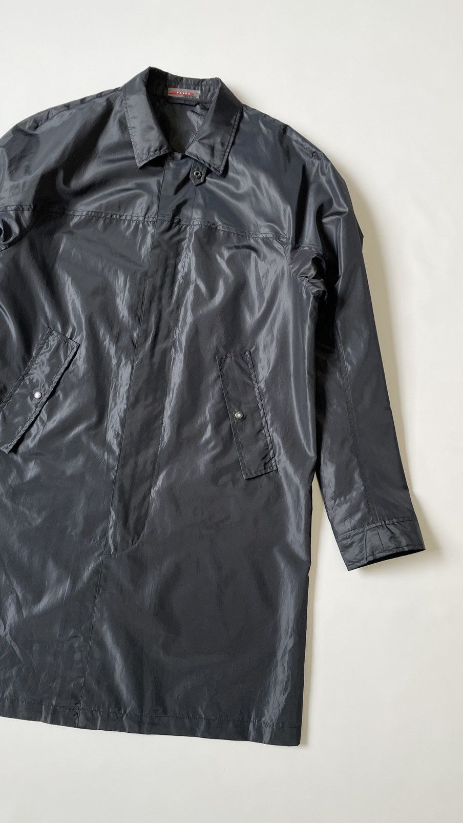 Prada Dark Blue Nylon Zip Mac Jacket Size US M / EU 48-50 / 2 - 4 Thumbnail